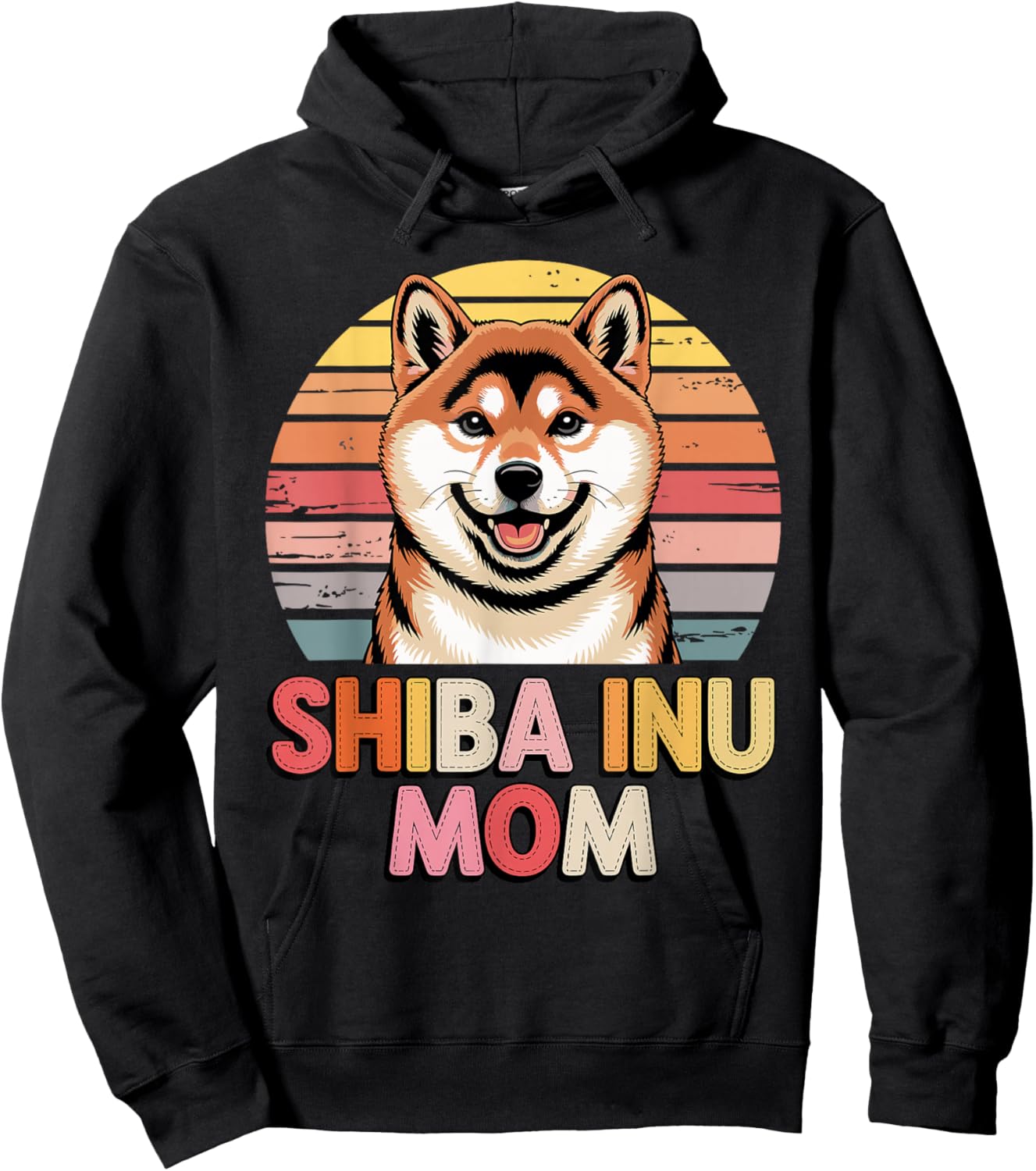 Retro Shiba Inu Mom Hoodie - Hoodie | Black