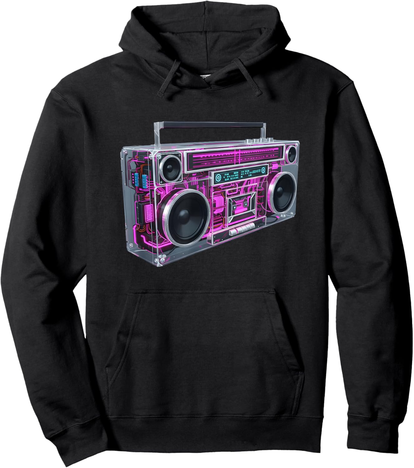 Boombox Old School Vintage Cassette Tape Retro Hoodie - Hoodie | Black