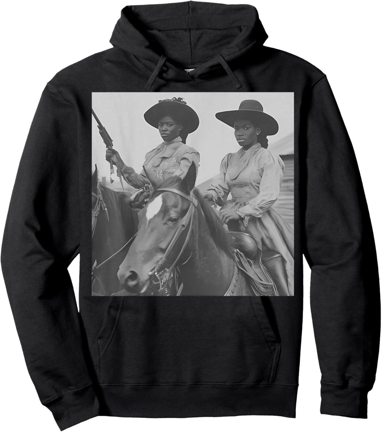 Black African American Cowgirl Western Country Texas Rodeo Hoodie - Hoodie | Black