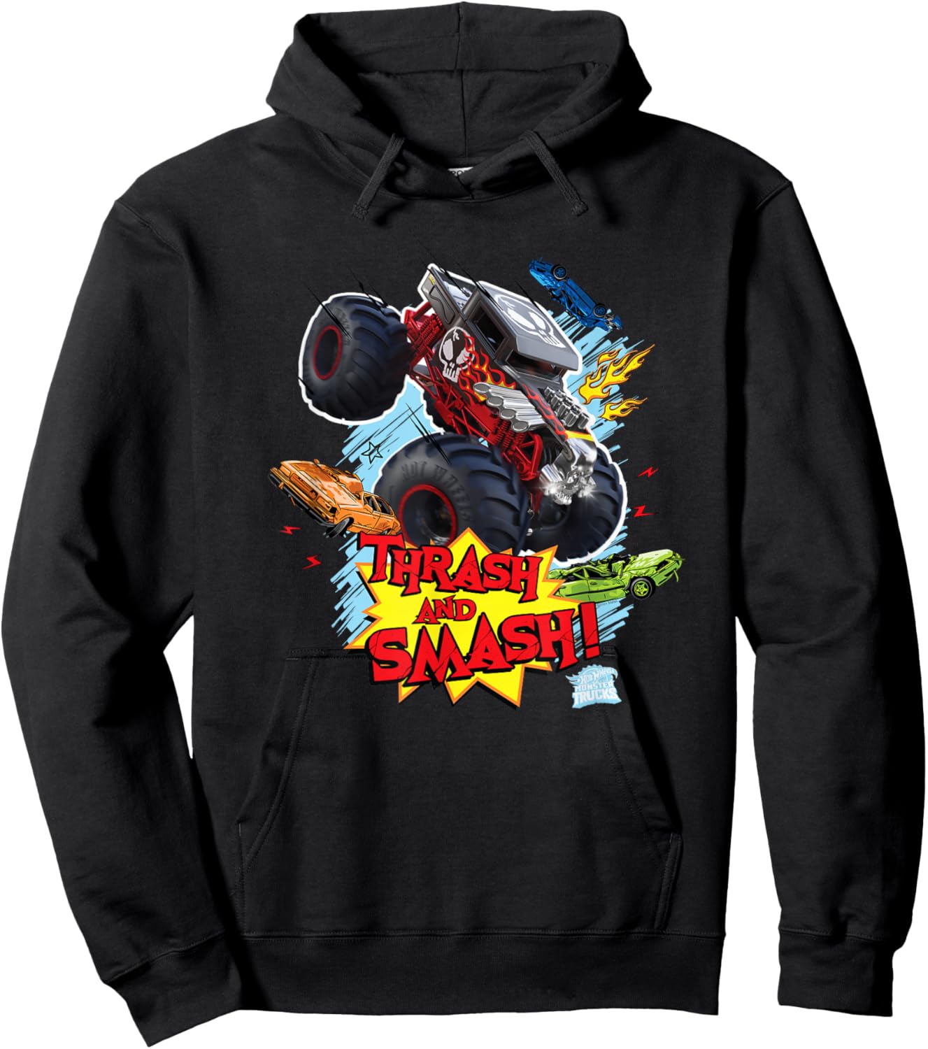 Hot Wheels Monster Trucks - Trash and Smash Hoodie - Hoodie | Black