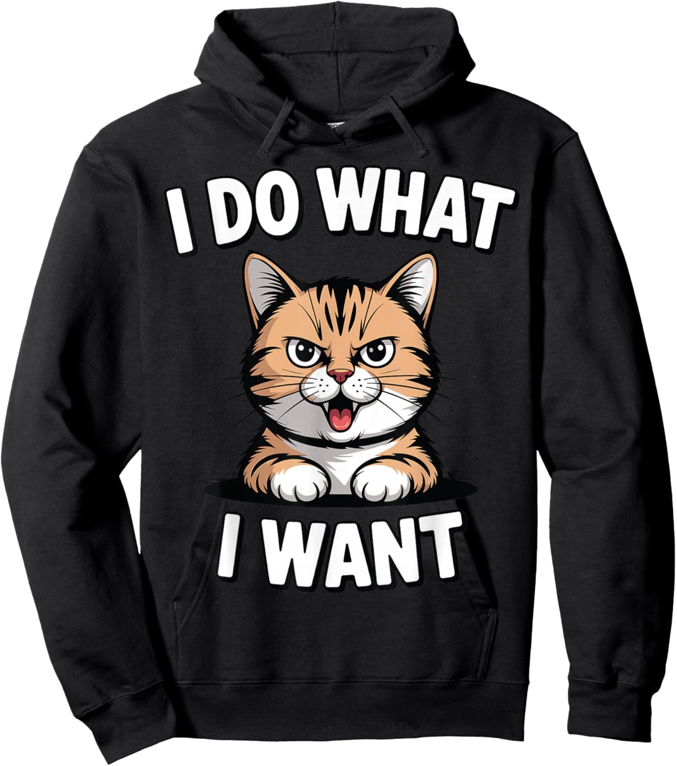Hilarious Cat Meme Graphic for Everyday Laughs Hoodie - Hoodie | Black