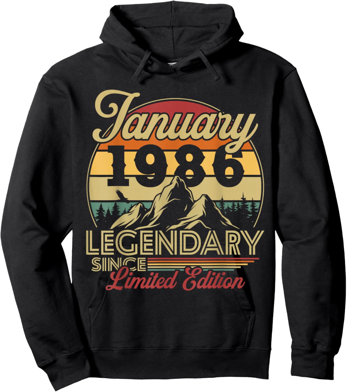 Vintage 40th Birthday Gift Born in January 1986 Hoodie - Hoodie | Black