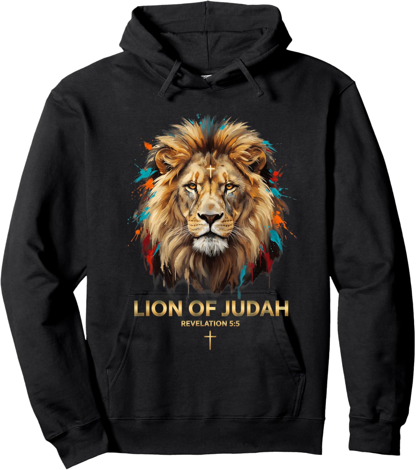 Christian Lion of Judah - Revelation 5:5 Bold Faith Design Hoodie - Hoodie | Black