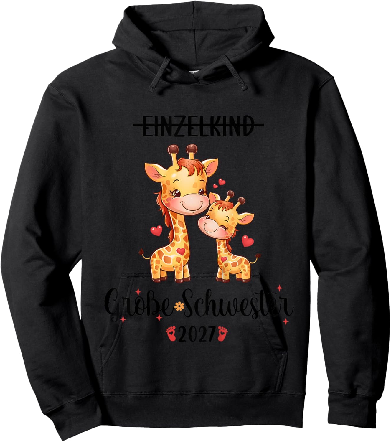 Kinder Große Schwester 2027 Einzelkind Big Sister 2027 Hoodie - Hoodie | Black