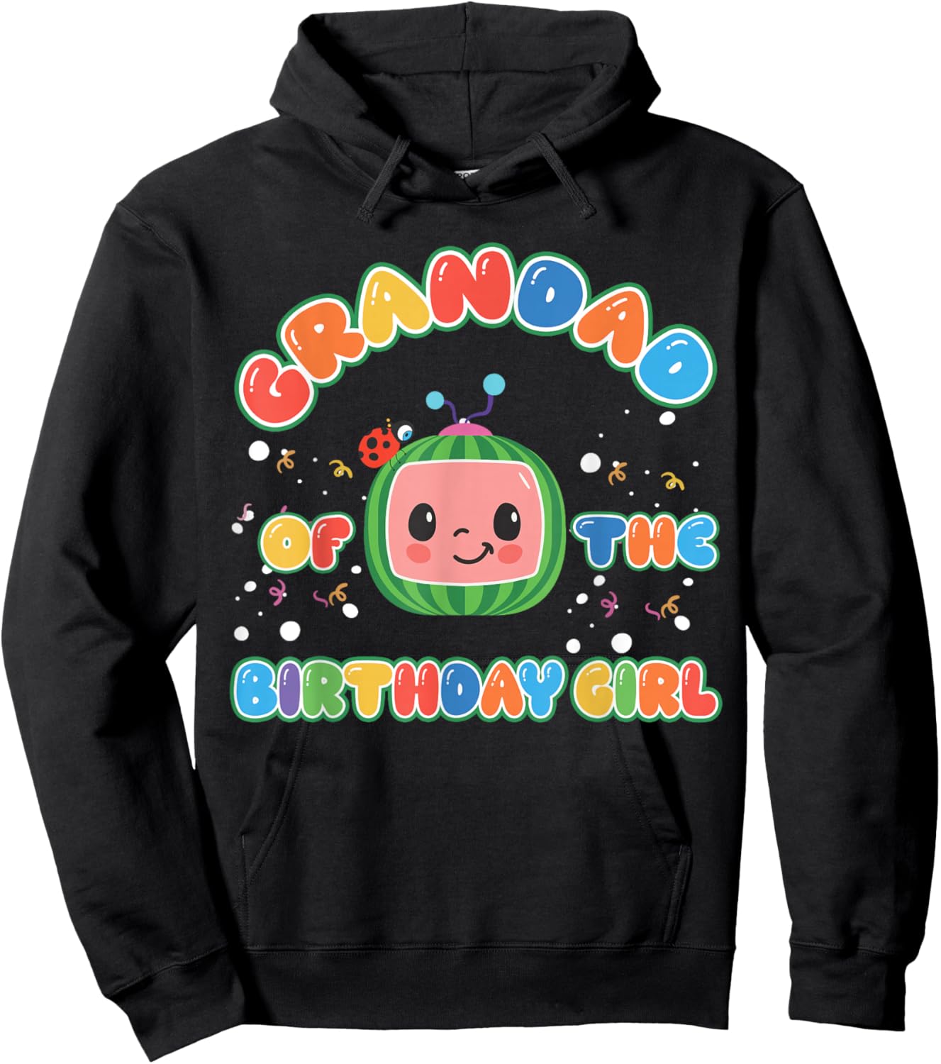 Grandad Of The Birthday Girl Melon Family Matching Funny Hoodie - Hoodie | Black