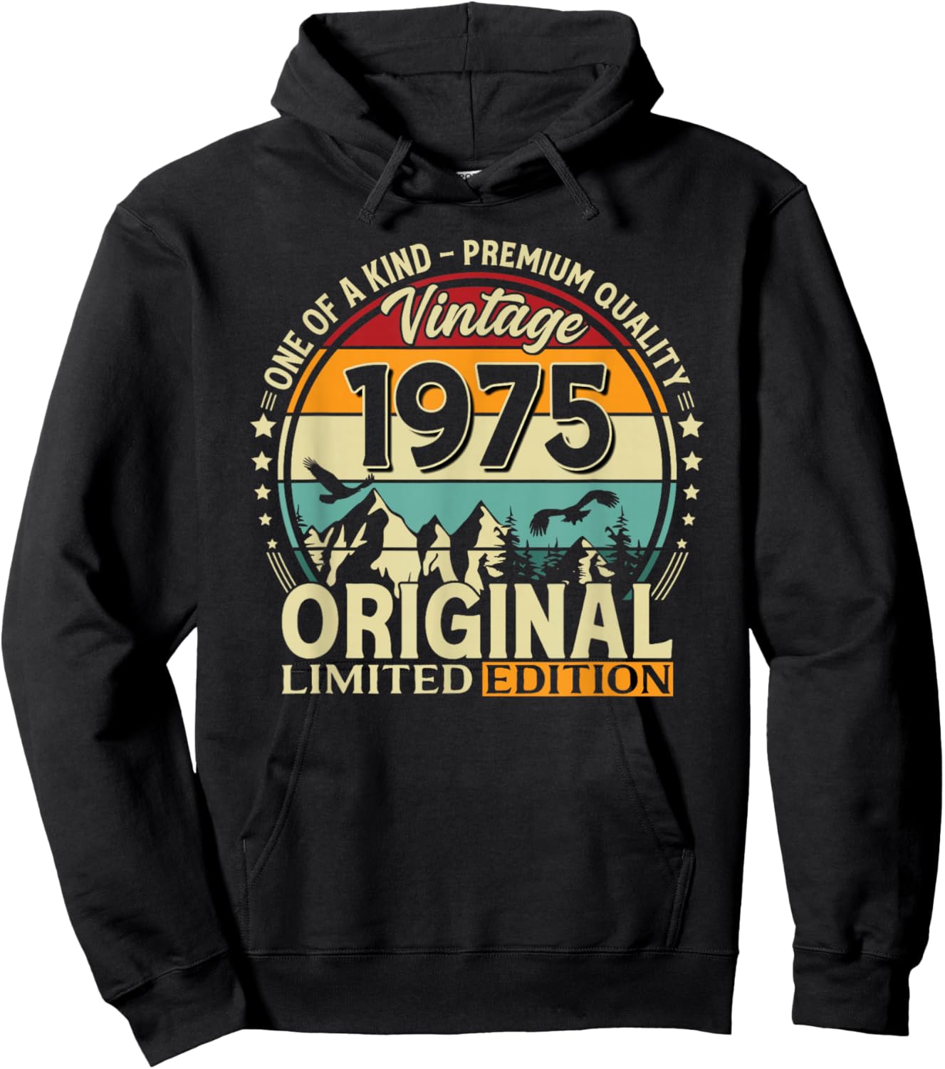 51 Anniversaire Cadeau Homme et Femme Vintage Année 1975 Hoodie - Hoodie | Black