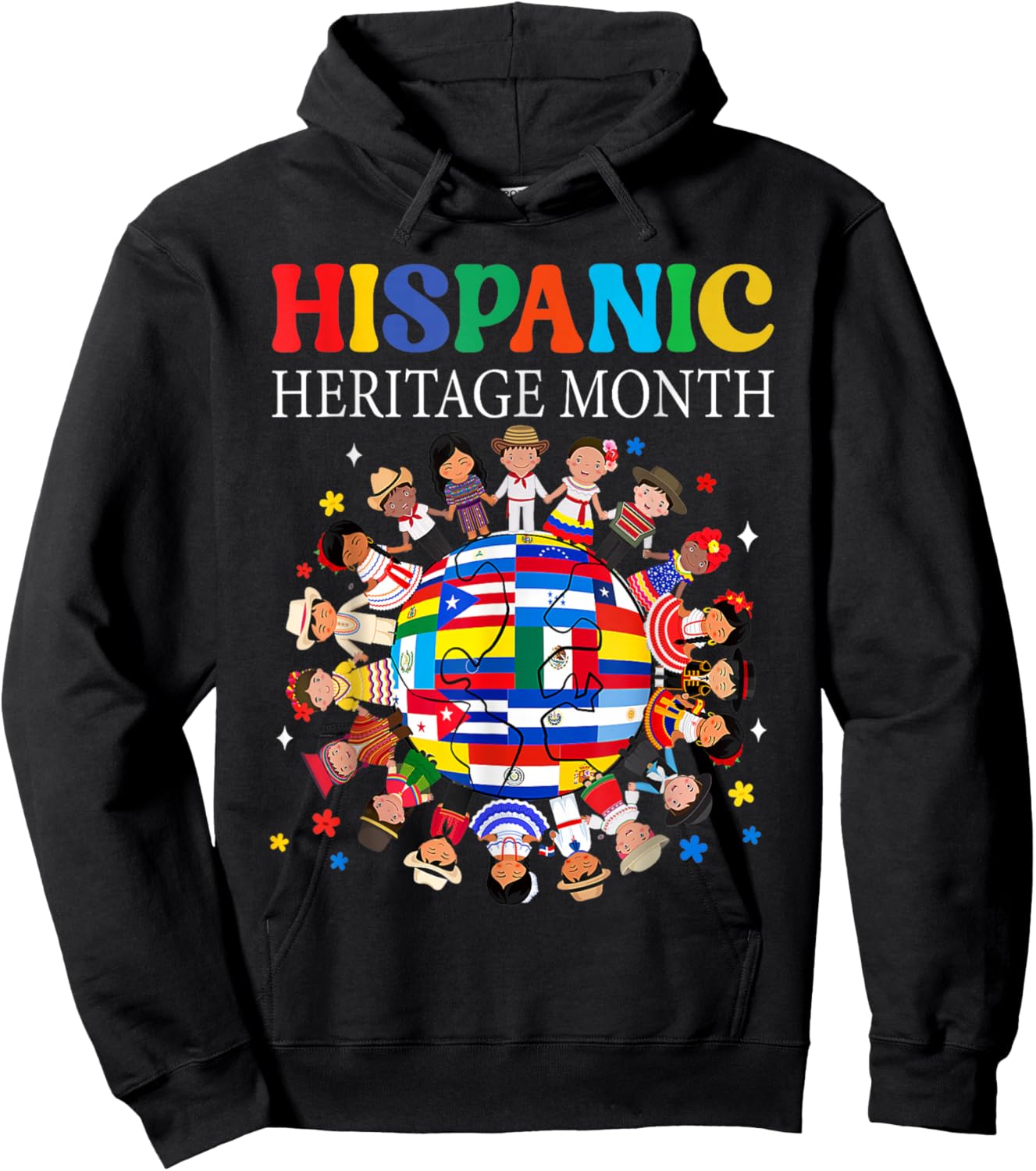 Hispanic Heritage Month Latino Puerto Rico Boys Girls Kids Hoodie - Hoodie | Black
