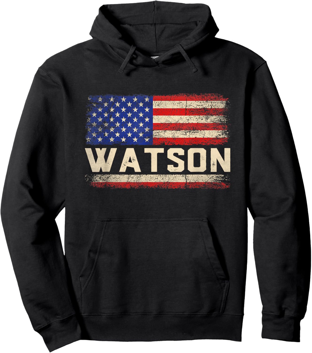 Watson Last Name Shirt Watson Name American Flag Hoodie - Hoodie | Black