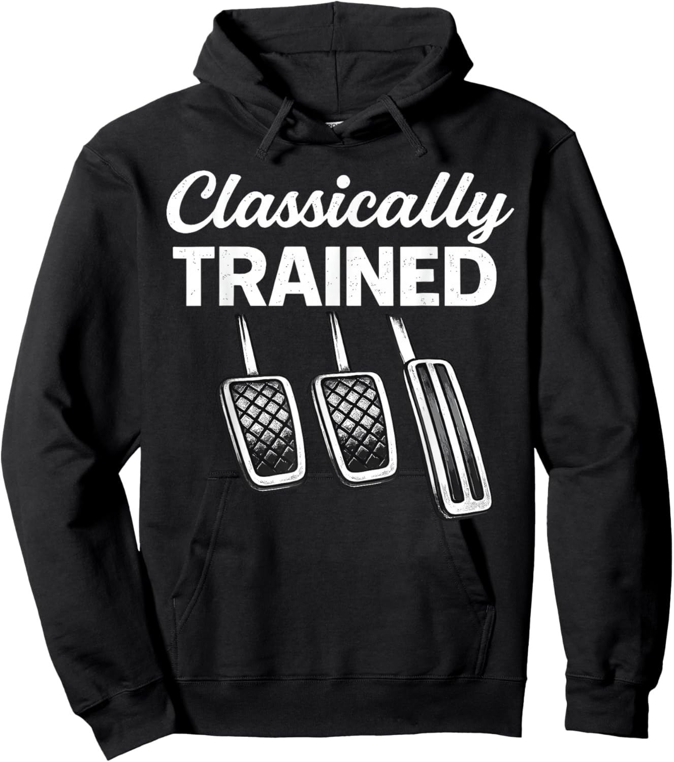 Funny Classically Trained Manual Car with Pedals Driving Hoodie - Hoodie | Black