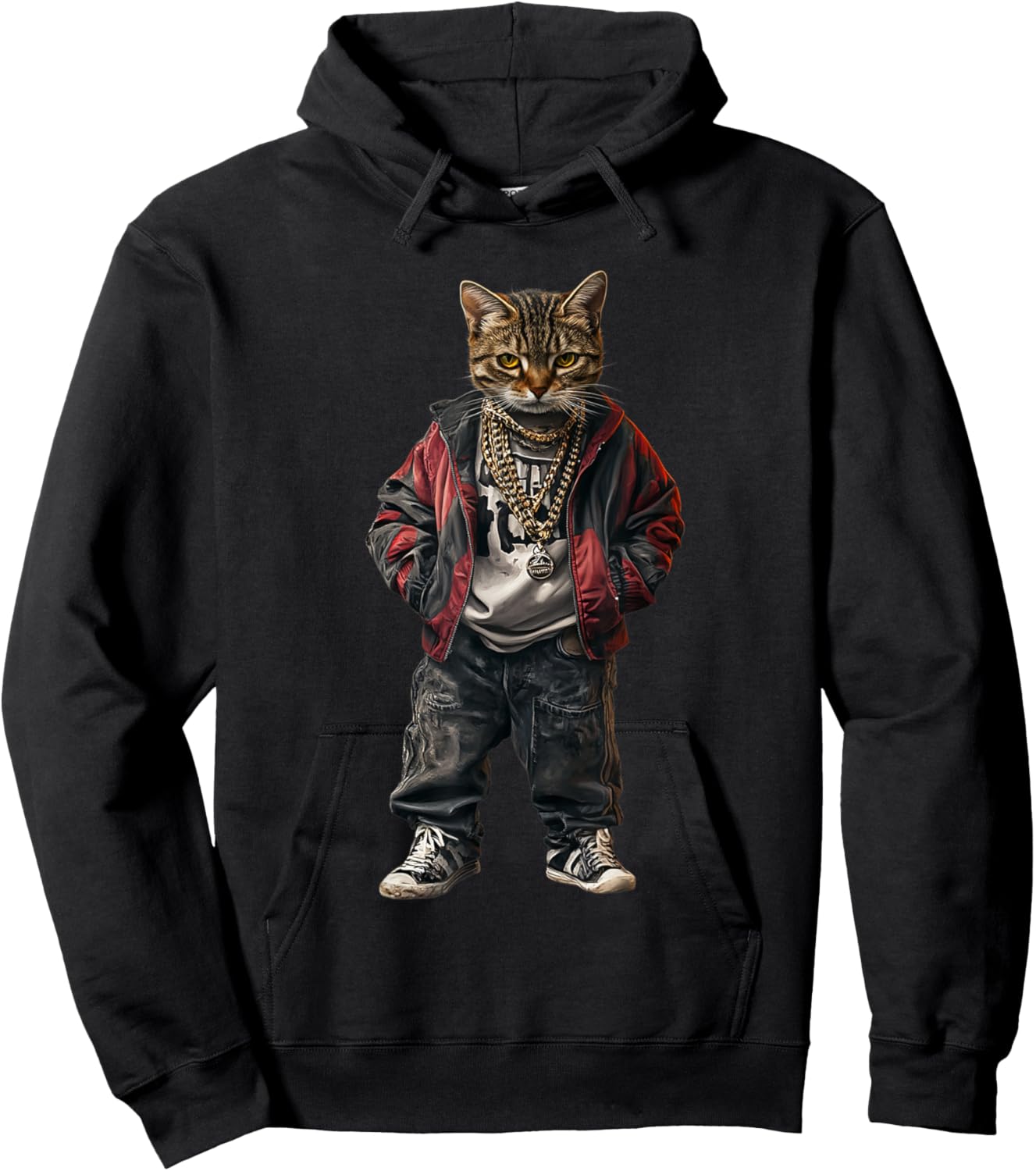 Thug Gangster Life Cat For Hip Hop Fans Meme and Cat lovers Hoodie - Hoodie | Black