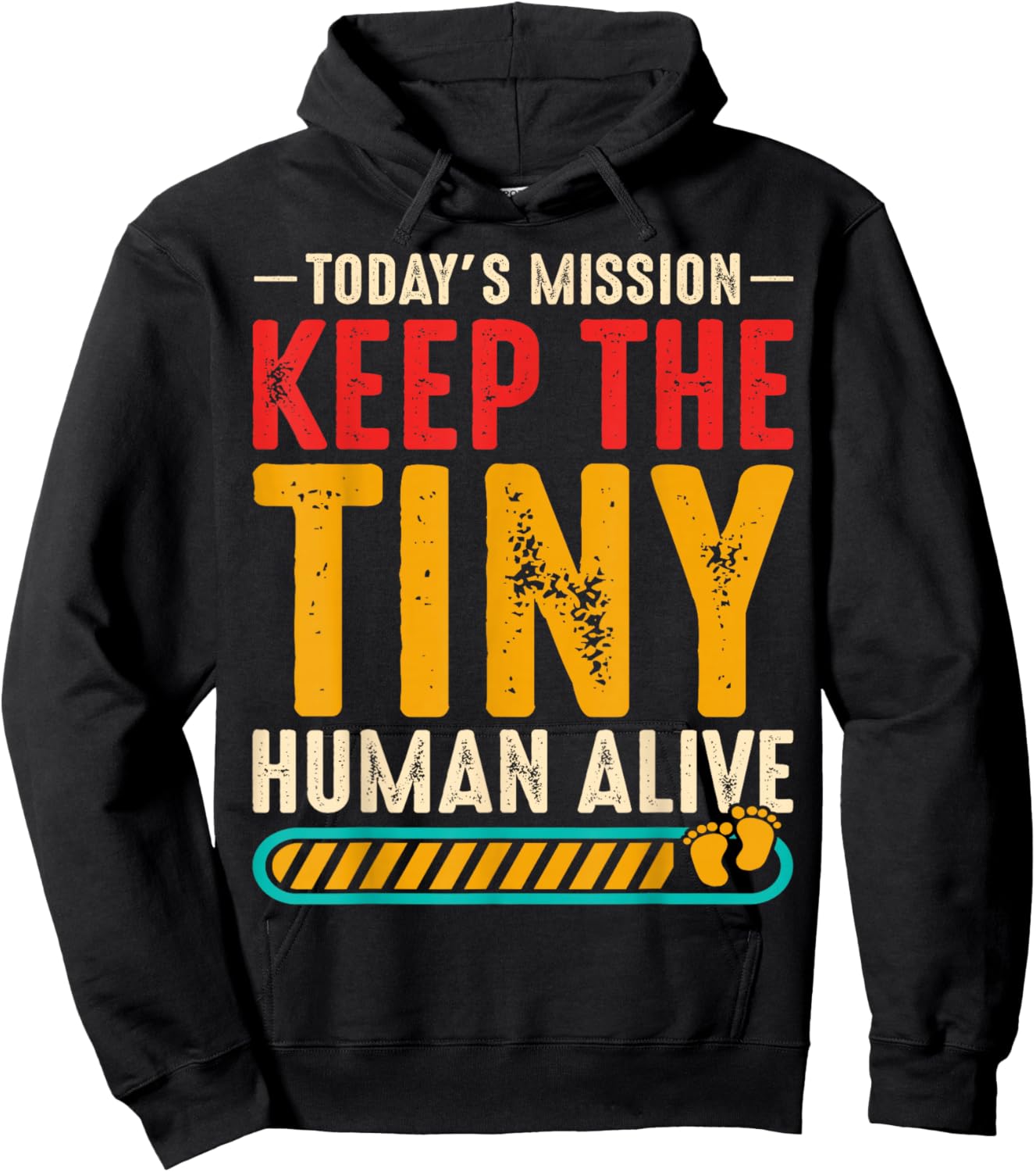 New Dad Est Keep Tiny Human Alive First Time Father's Day Hoodie - Hoodie | Black