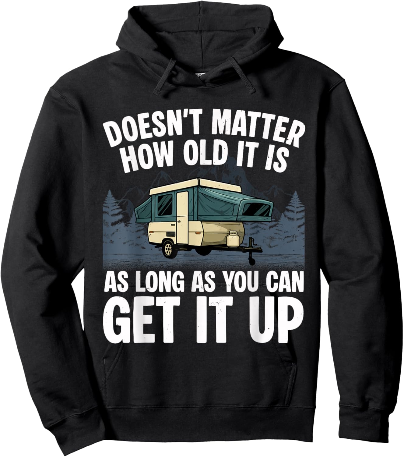 Pop Up Camper Art Boys Dad Pop Up Trailer Camping Hoodie - Hoodie | Black