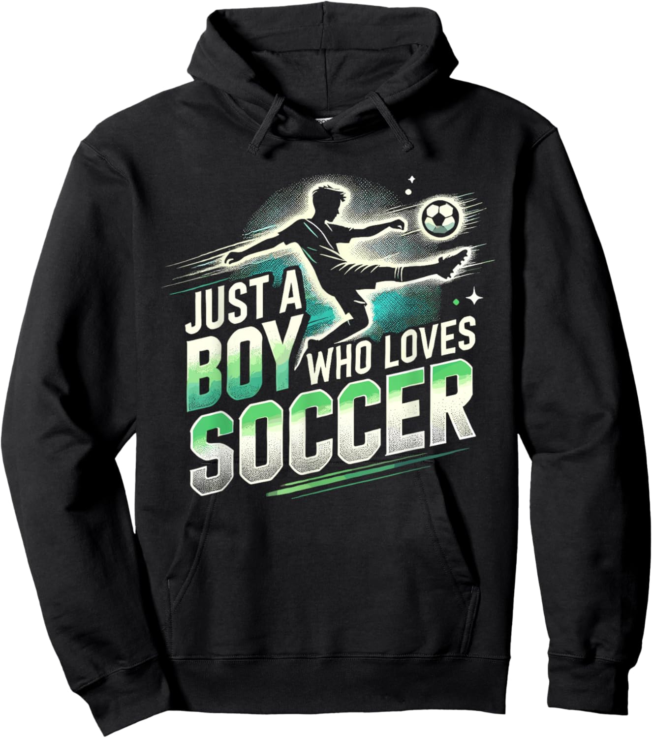Soccer for Boys, Just A Boy Who Loves Soccer | Soccer Player Hoodie - Hoodie | Black