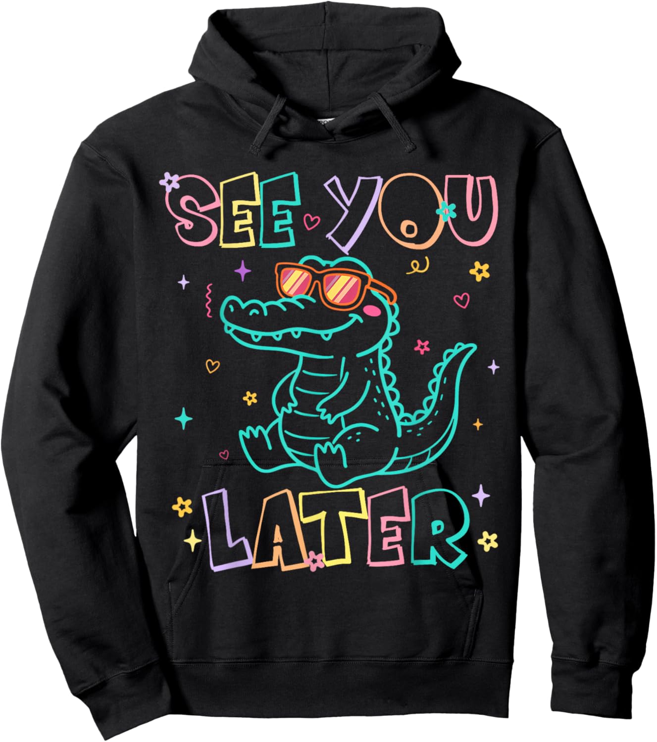See You Later Teacher Summer Alligator Last Day of School Hoodie - Hoodie | Black