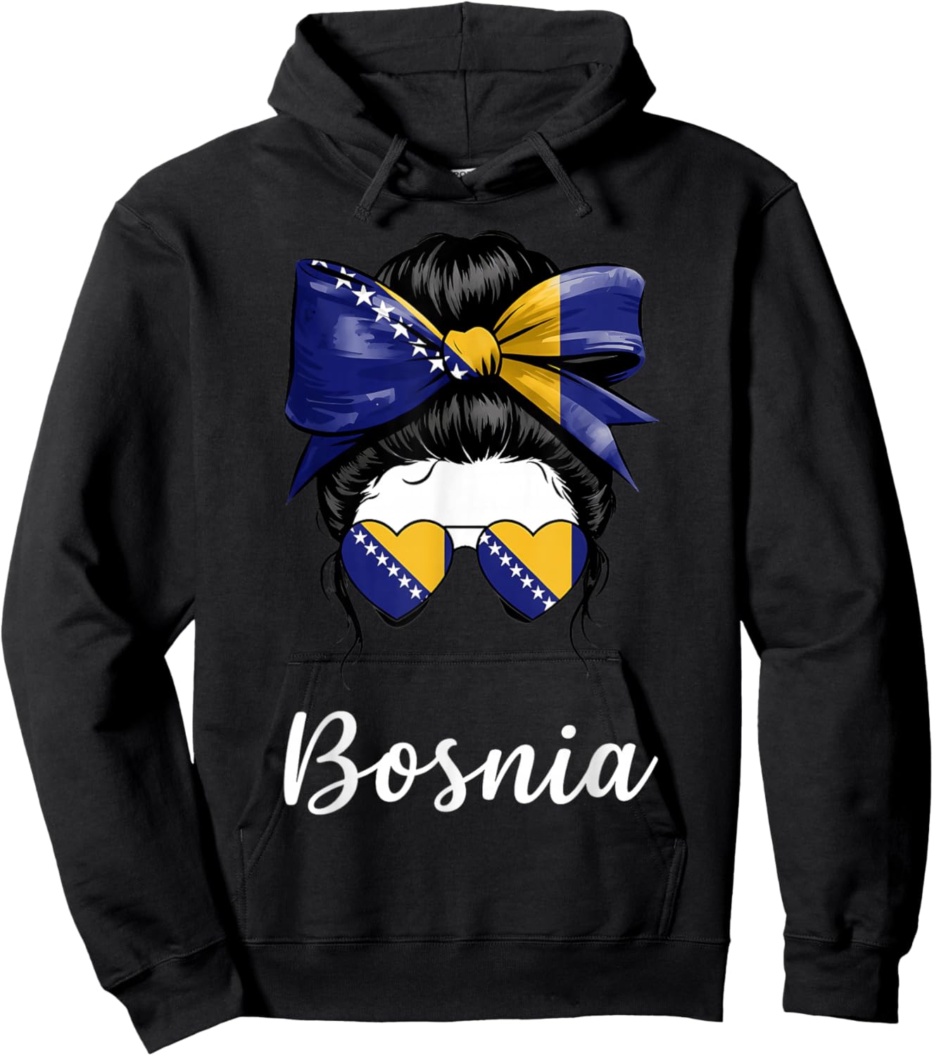 Bosnia and Herzegovina Roots Bosnian Flag Hoodie - Hoodie | Black