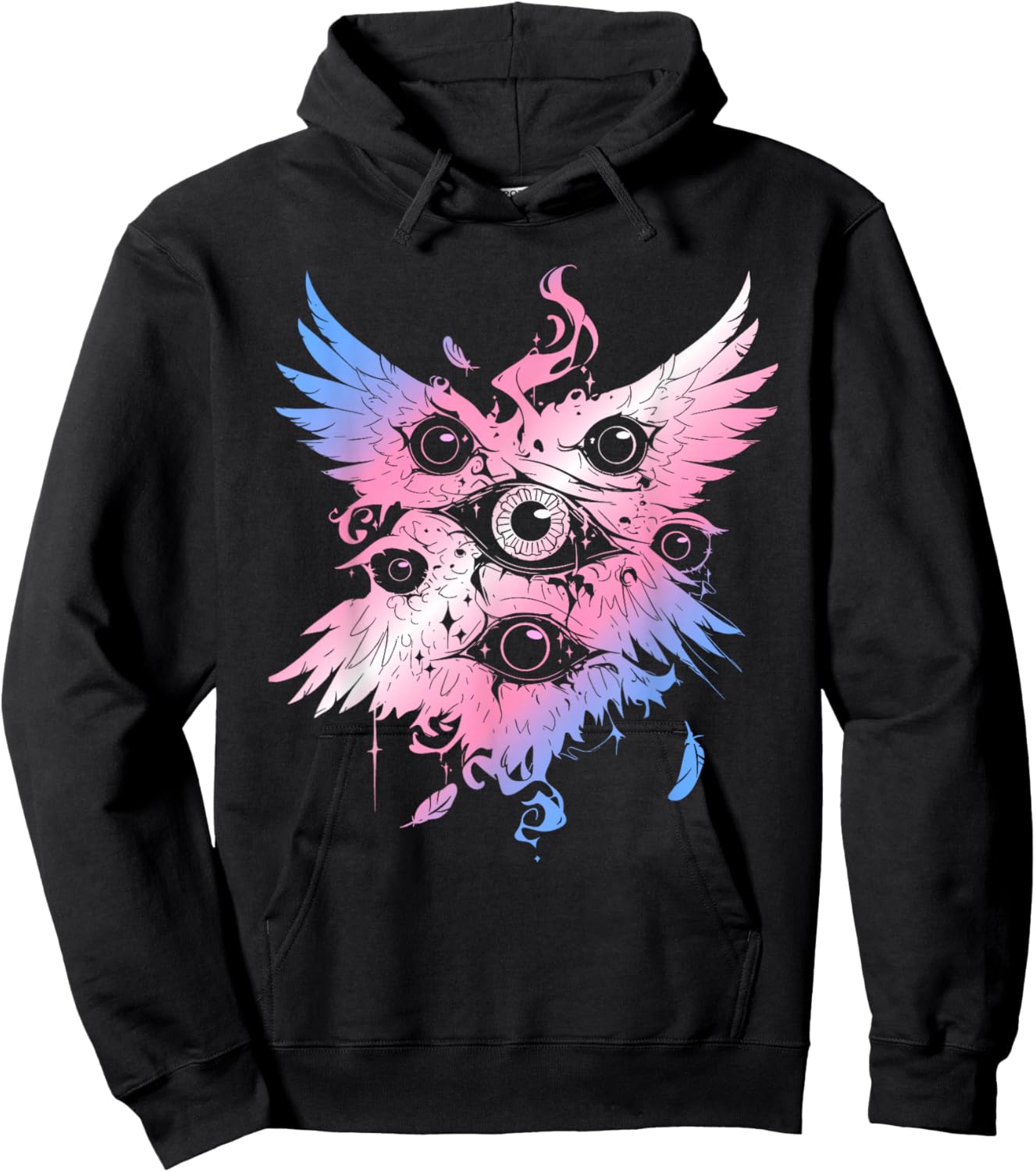 Biblically Accurate Angel Seraphim Trans Pride Weirdcore Hoodie - Hoodie | Black