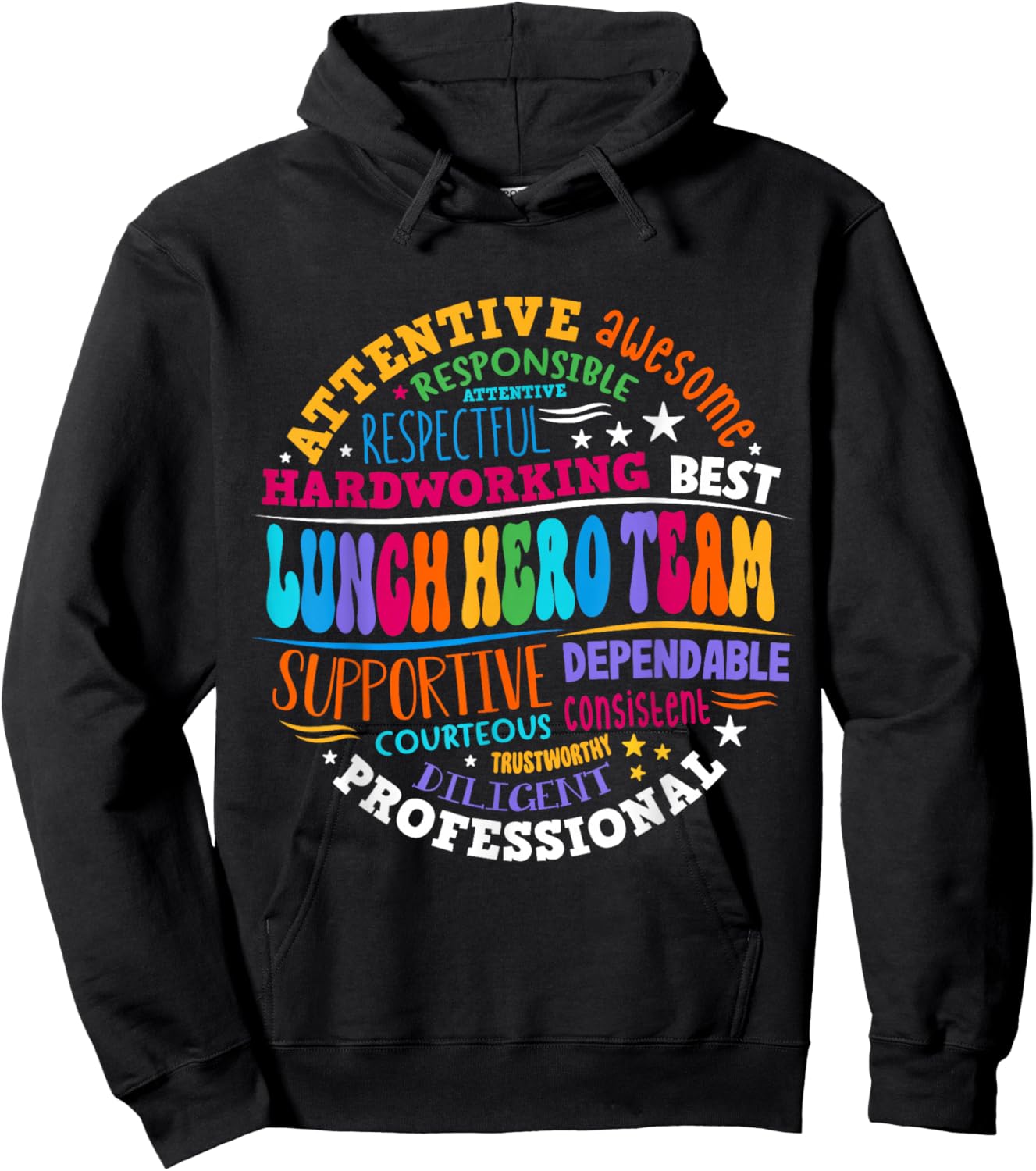 Lunch Hero Team Funny School Cafeteria Workers Lady Hoodie - Hoodie | Black