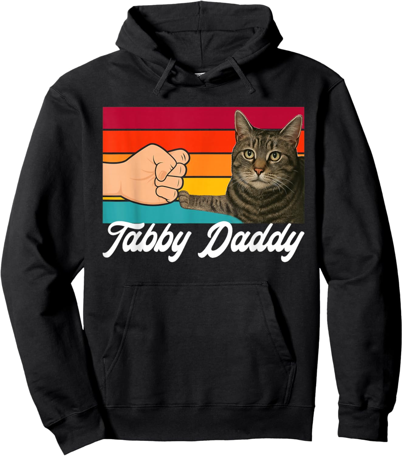Tabby Daddy Gray Tabby Cat Dad Grey Tabby Cat Owner Hoodie - Hoodie | Black