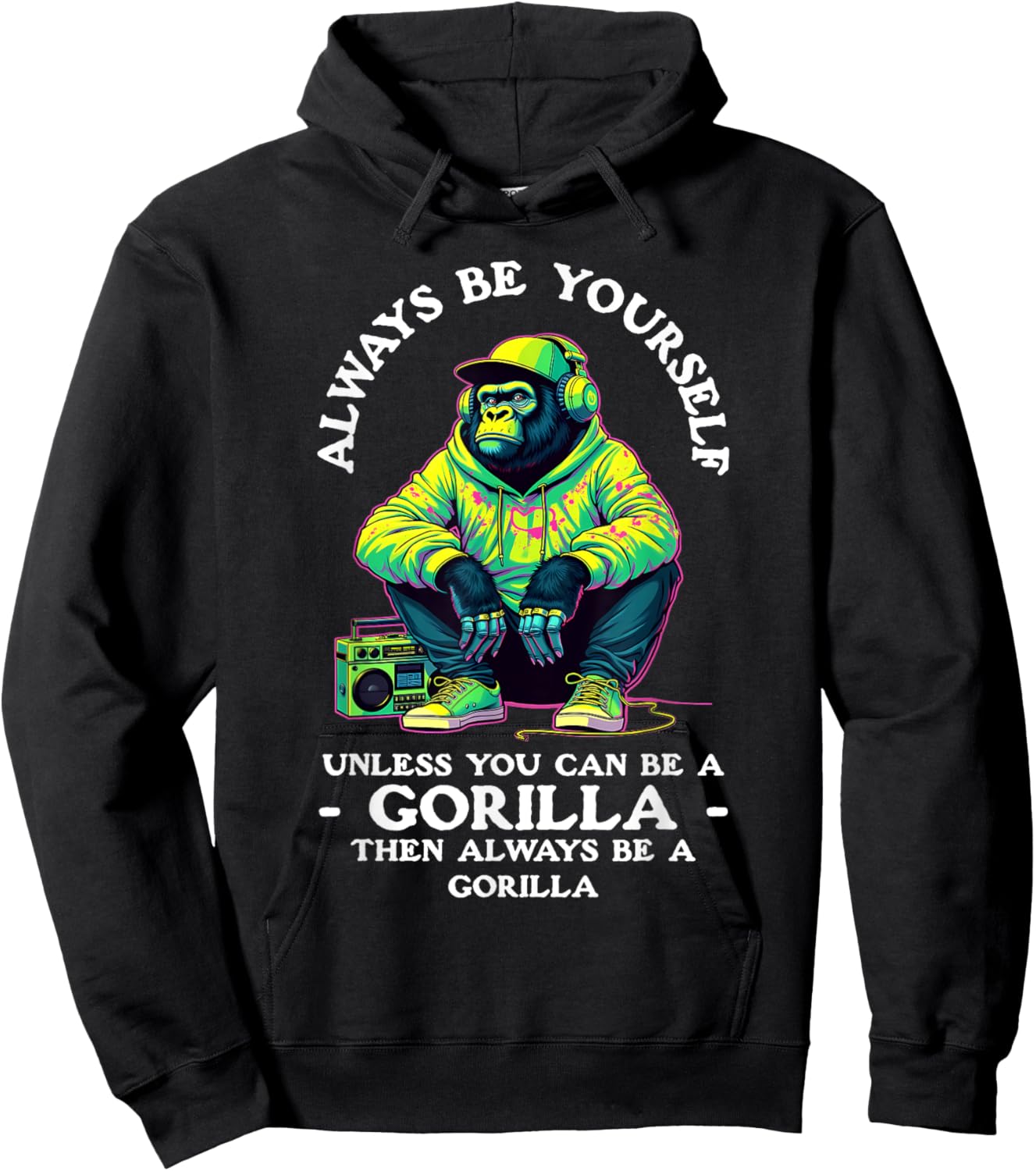 Funny Gorilla Art Women Primate Animal Gorilla Lover Hoodie - Hoodie | Black