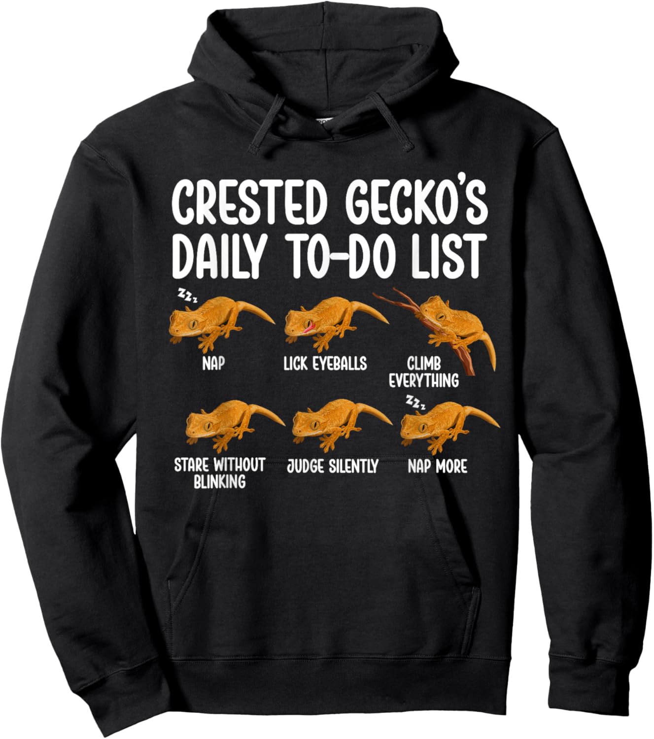 Crested Gecko's to Do List Crestie Owner Crested Gecko Lover Hoodie - Hoodie | Black