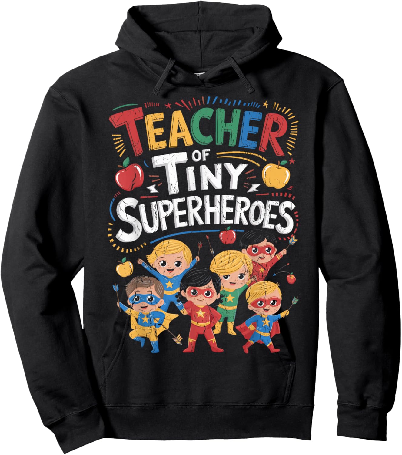 Teacher Of Tiny Superheroes Elementary Teacher Appreciation Hoodie - Hoodie | Black