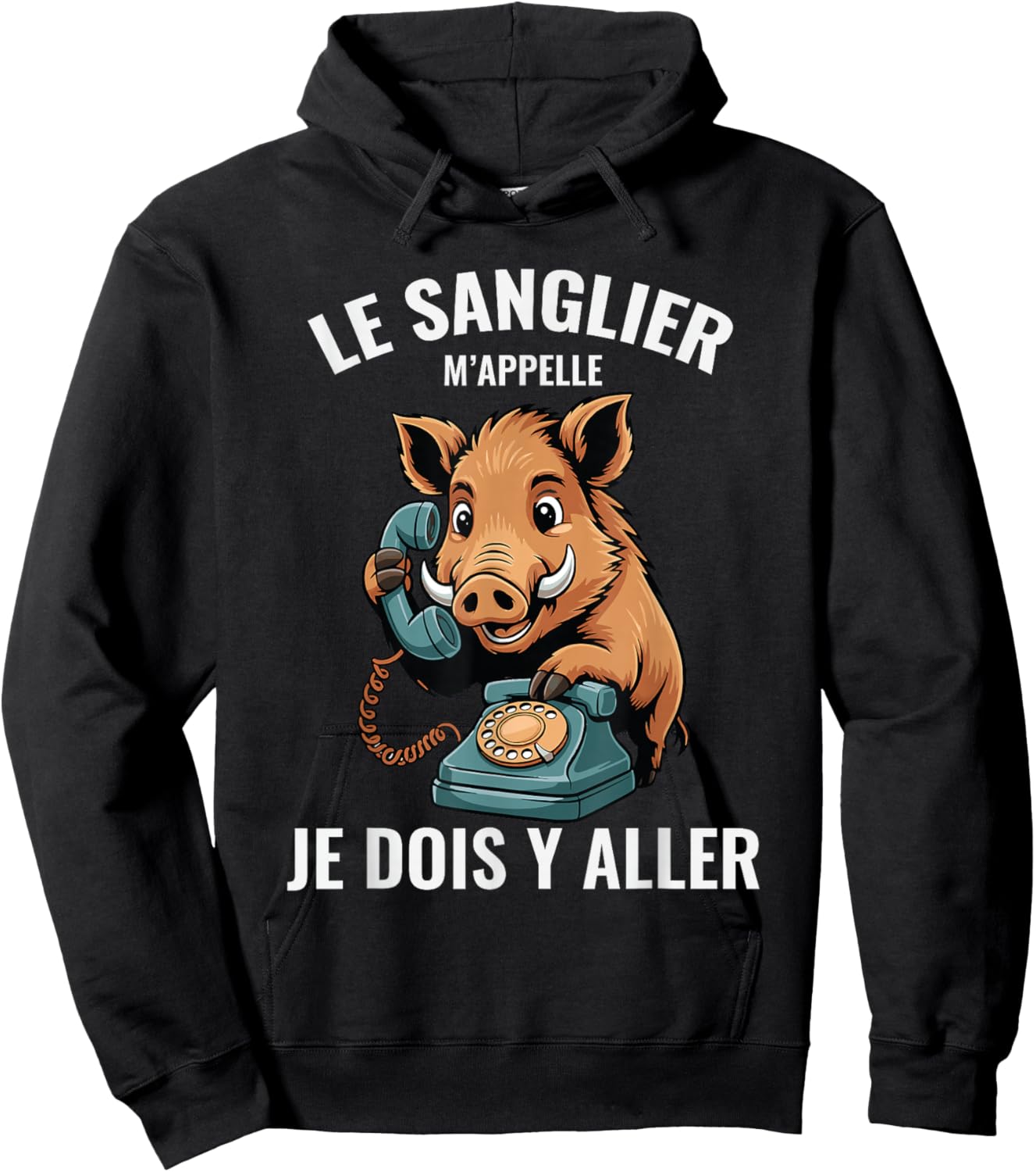 Funny Boar Man for Hunter Call Phone Hoodie - Hoodie | Black