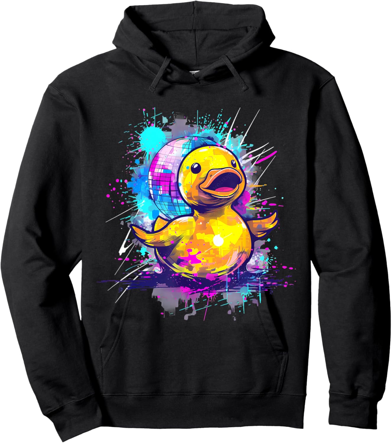 Rubber Duck Disco Rubber Duckie Rubber Duckling Watercolor Hoodie - Hoodie | Black