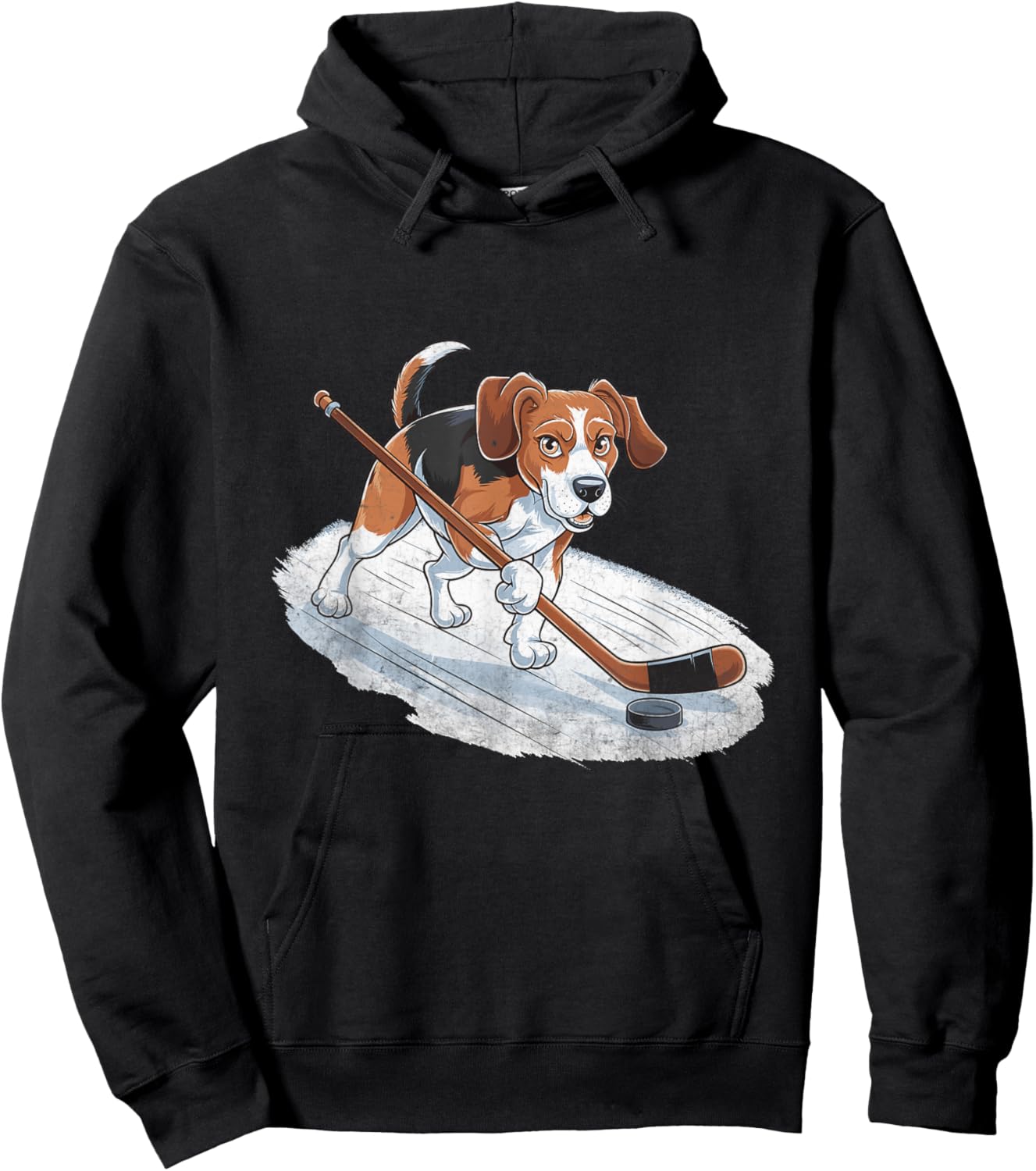 Beagle Playing Ice Hockey Beagles Dog Men Women Hoodie - Hoodie | Black