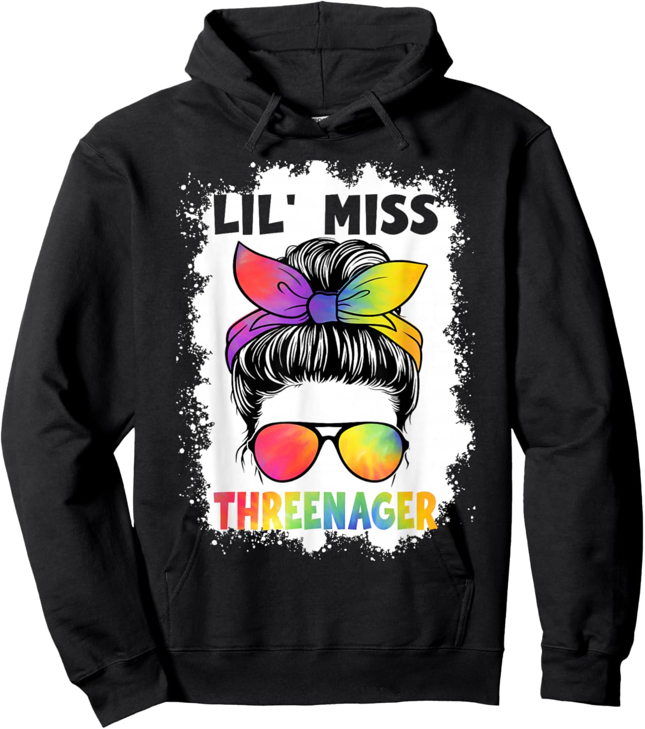 Little Miss Threenager Birthday 3 Years 3rd Birthday Girl Hoodie - Hoodie | Black