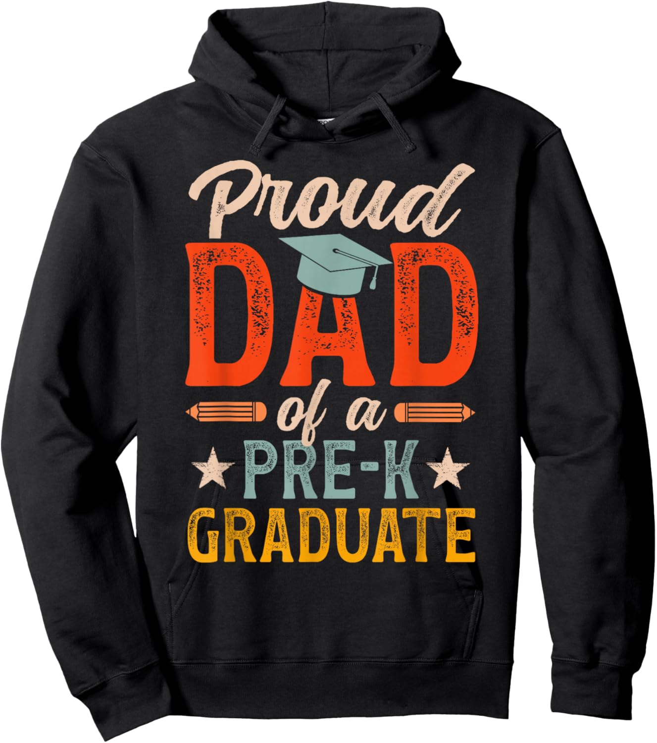 Proud Dad of A Pre-K Graduate Dad Preschool Grad Dad Hoodie - Hoodie | Black