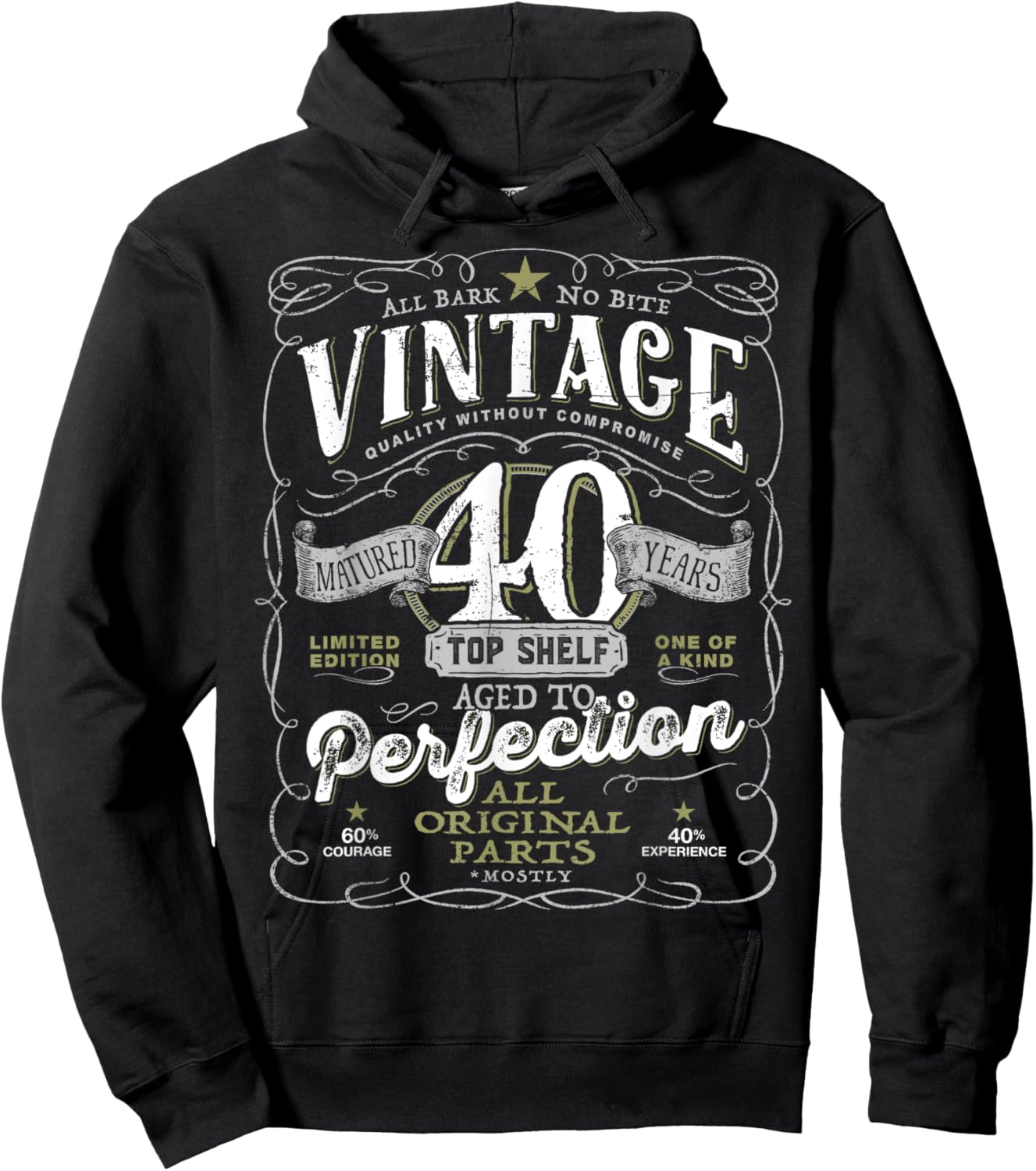 40th Birthday Top , Vintage Aged Top Shelf Born 1985 Hoodie - Hoodie | Black