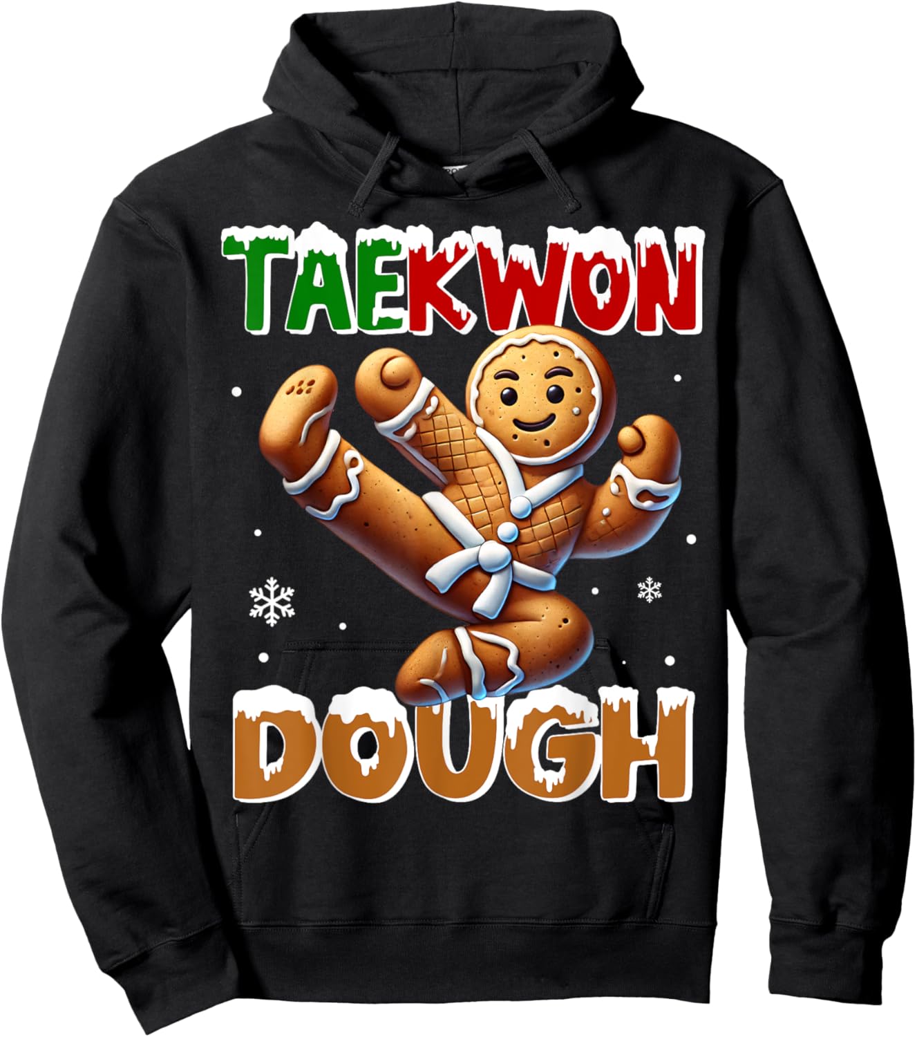 Funny Christmas Taekwondo TaeKwon Dough Ginger Bread Man Hoodie - Hoodie | Black