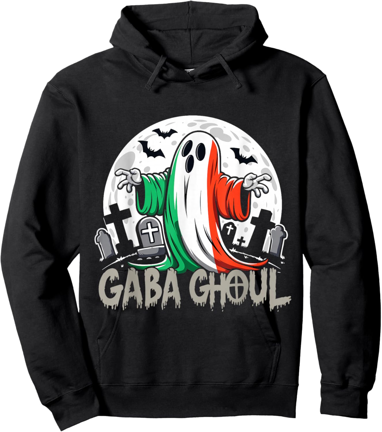 Funny Gaba Ghoul Italian Ghost Graveyard Full moon Gabagool Hoodie - Hoodie | Black