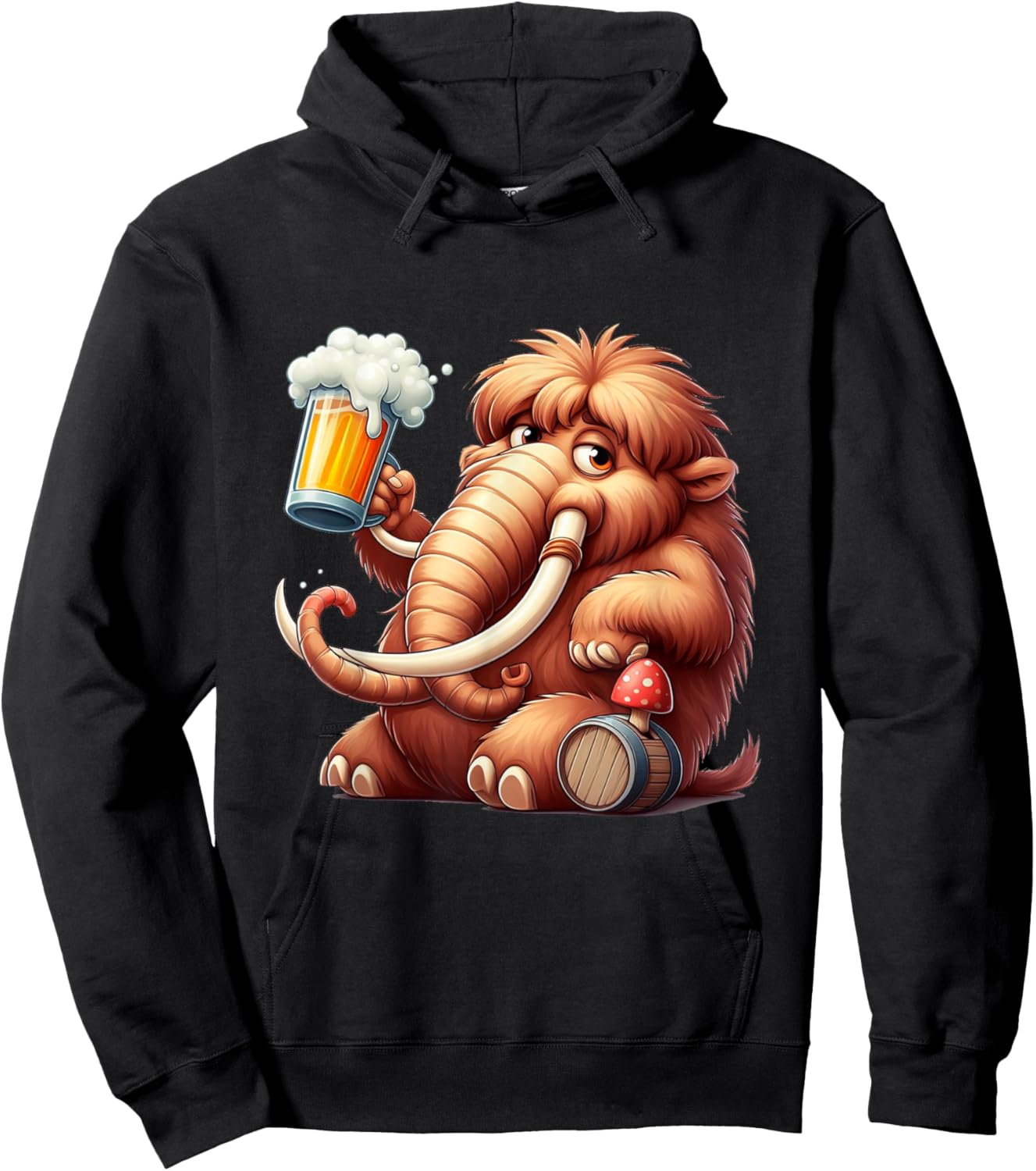 Vintage Mammoth Ice Age Stone Age Elephant Mammoth Beer Hoodie - Hoodie | Black