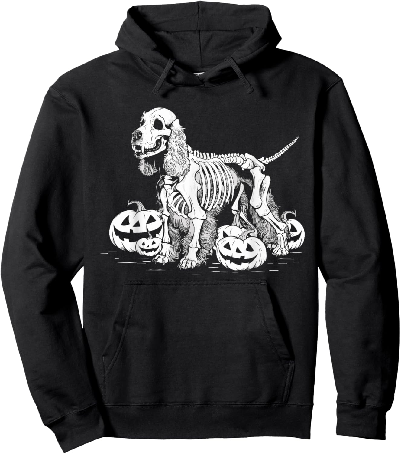 Cocker Spaniel Skeleton Birthday Halloween Kids Hoodie - Hoodie | Black