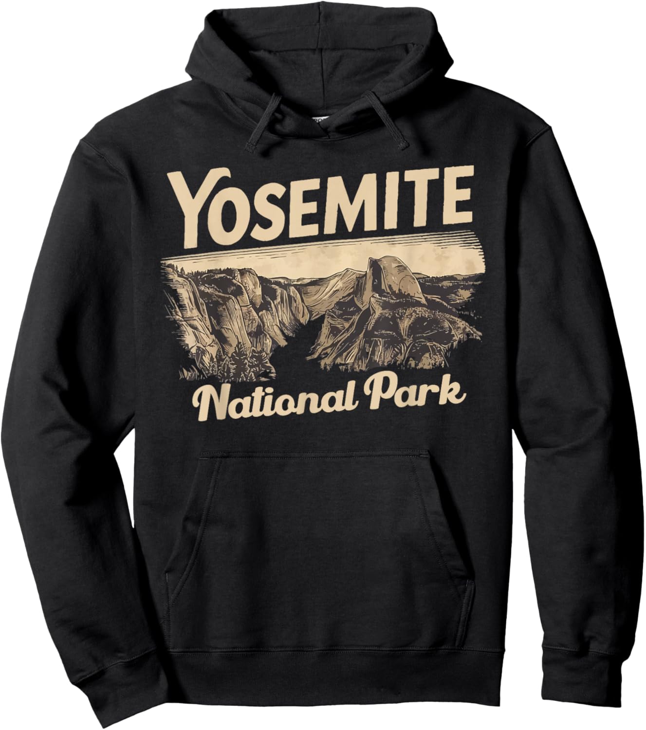 Yosemite National Park-Half Dome California Travel Souvenir Hoodie - Hoodie | Black