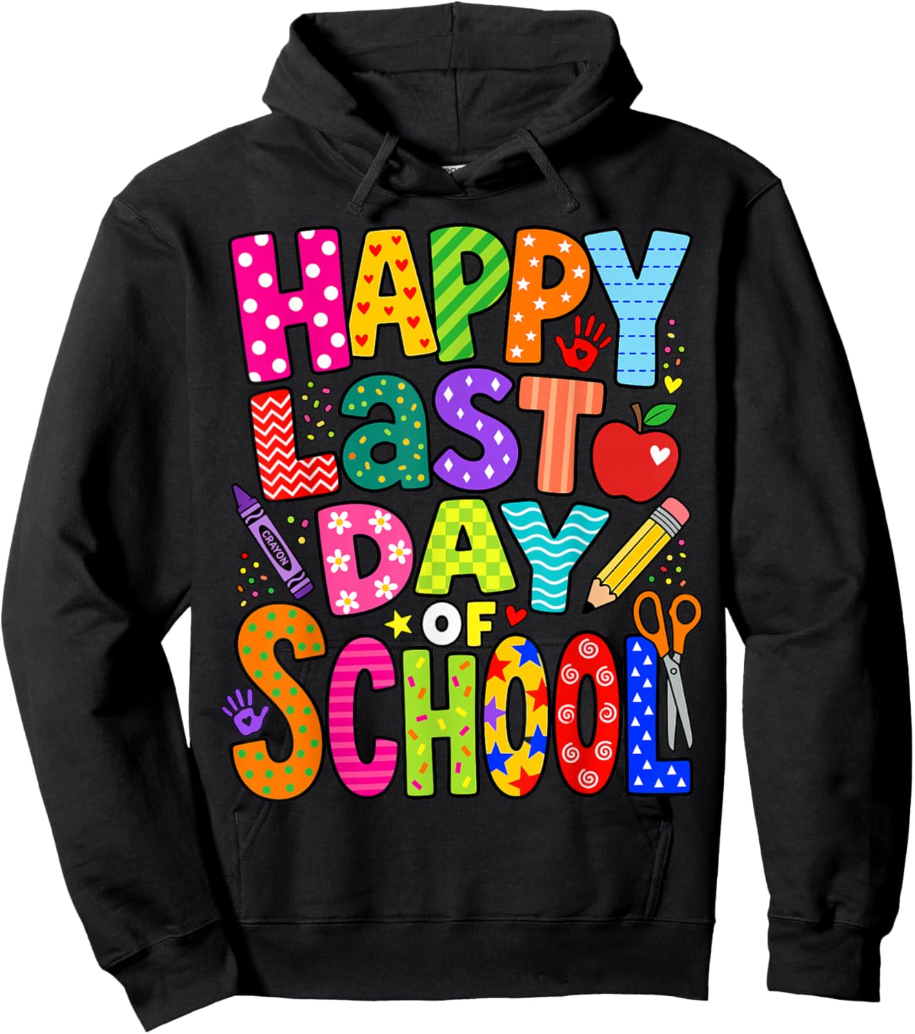 Funny Teacher Student Crew End of Year Last Day of School Hoodie - Hoodie | Black
