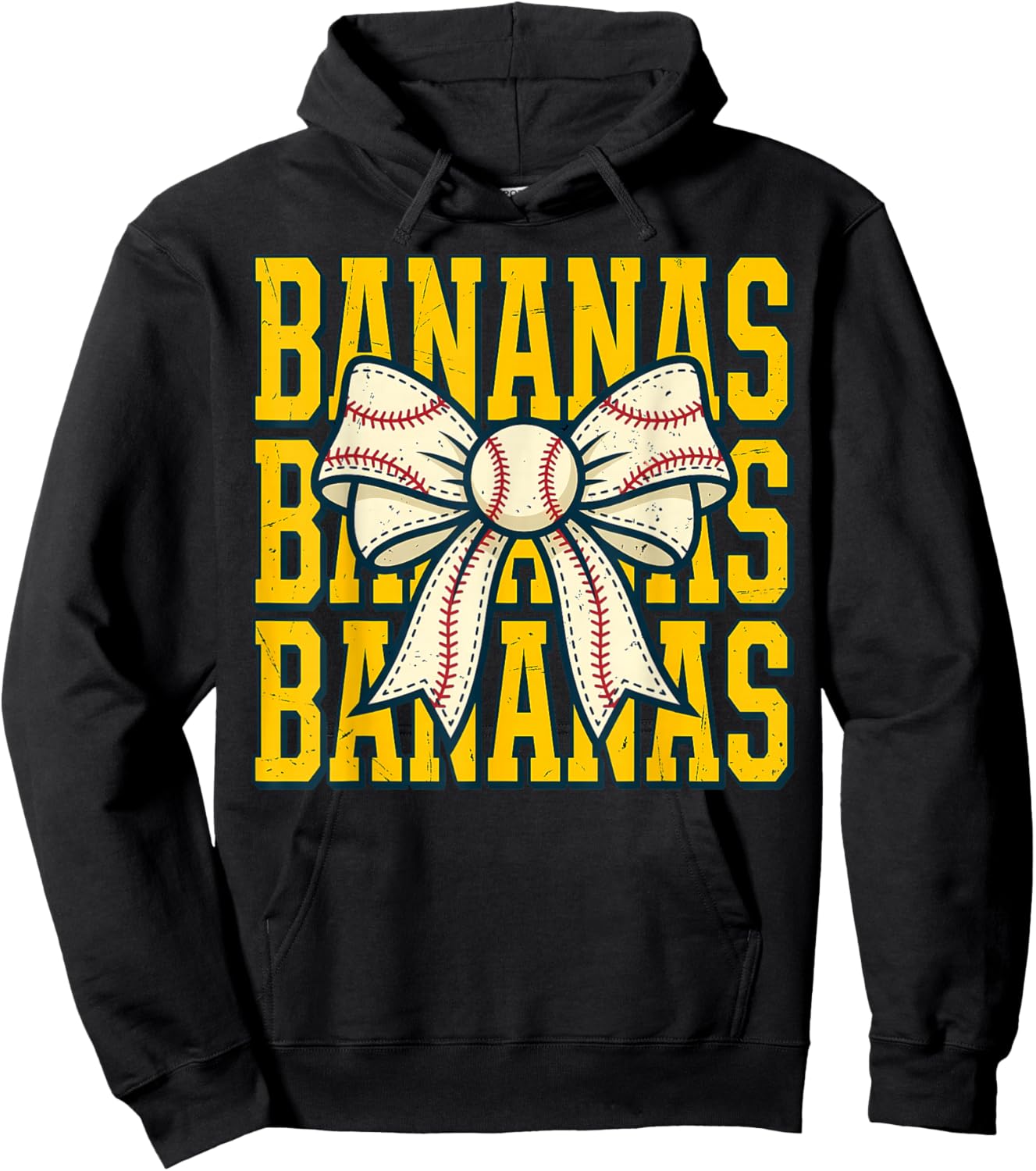 Banana Bow Ribbon Fruit Women Girls Kids Hoodie - Hoodie | Black