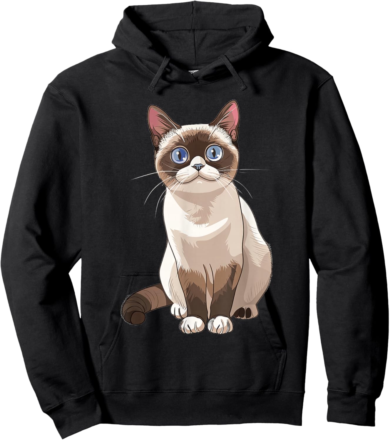 Snowshoe Cat Anime Hoodie - Hoodie | Black