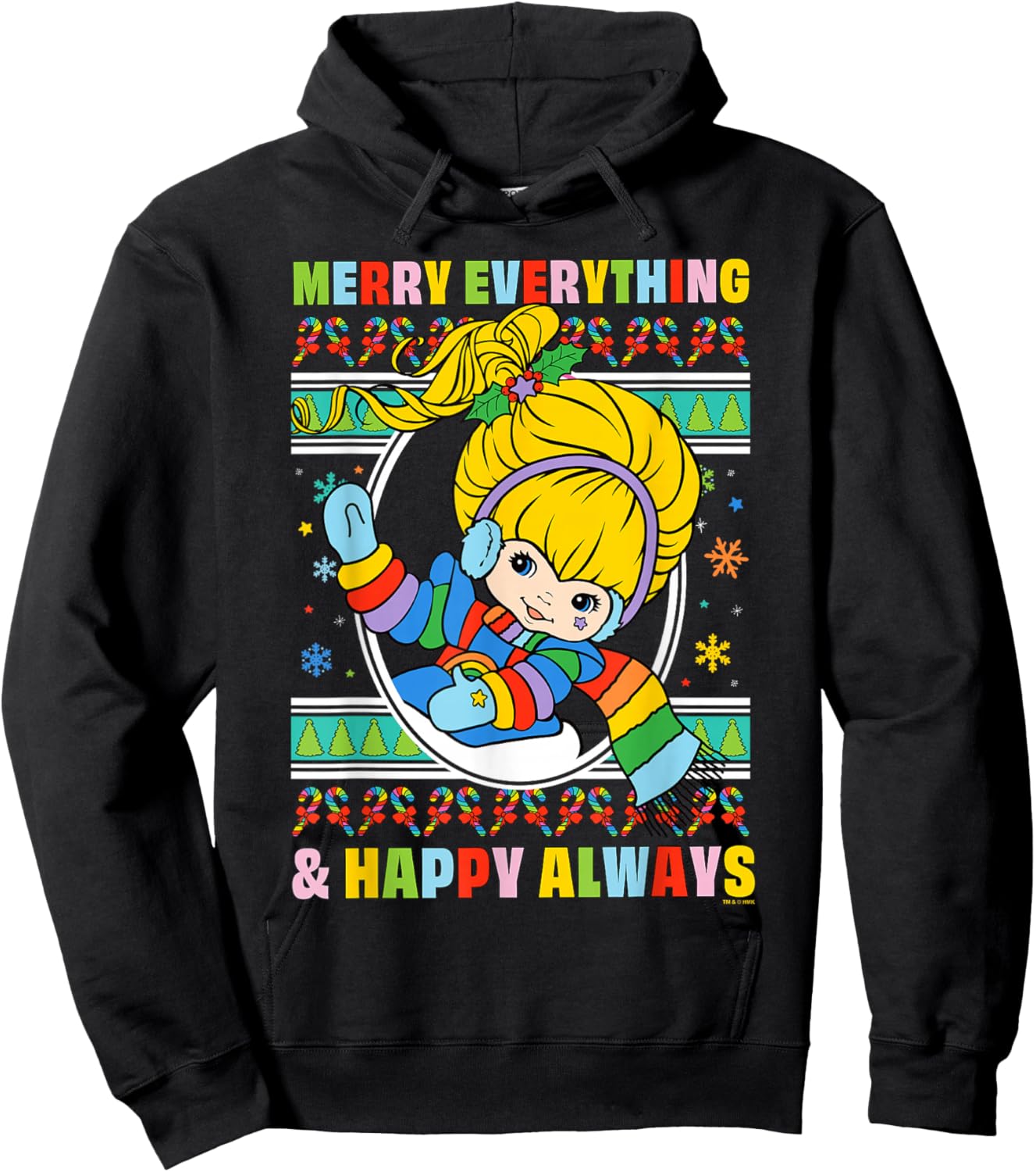 Rainbow Brite Christmas Merry Everything & Happy Always Hoodie - Hoodie | Black