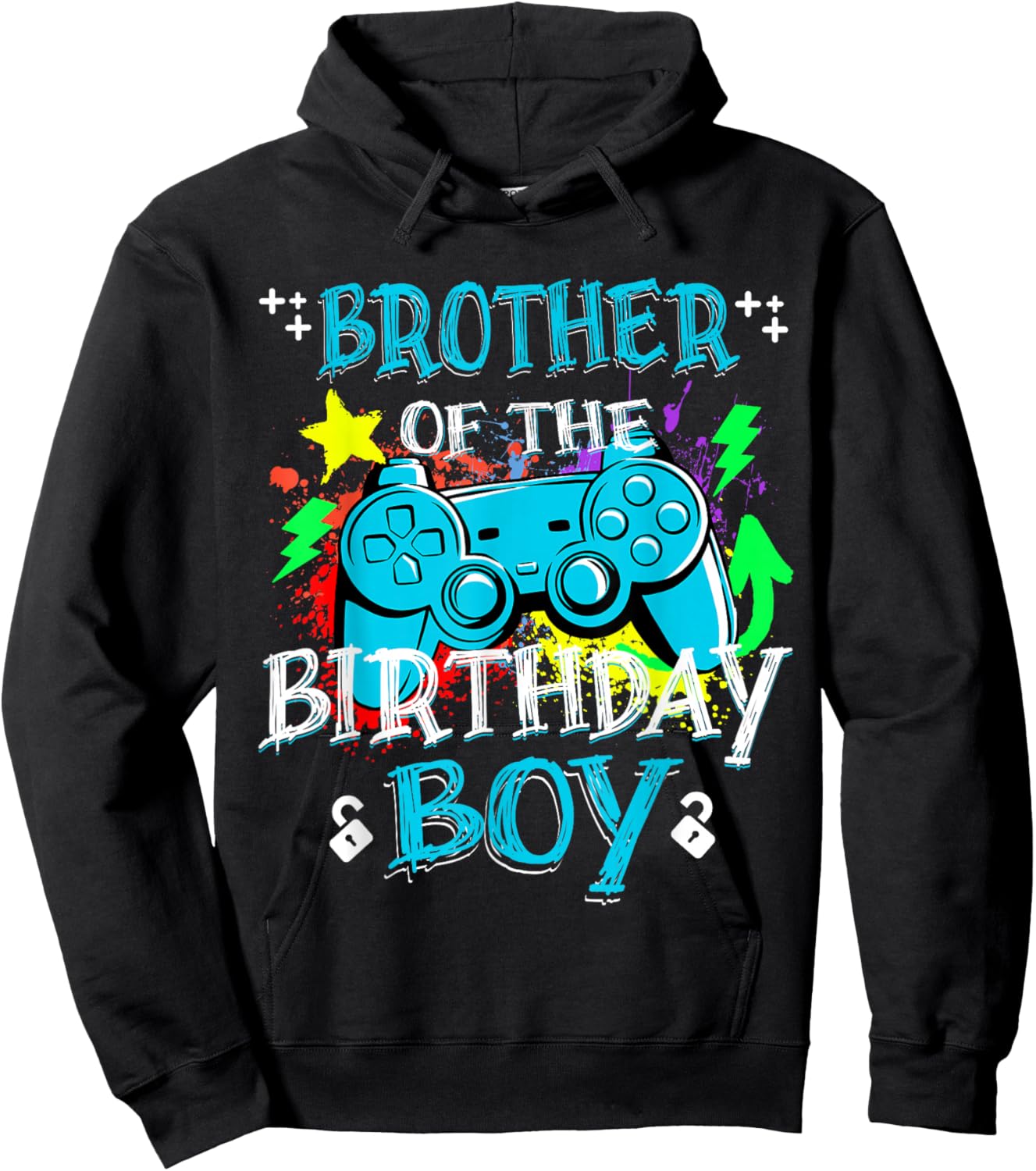 Gamer Brother of The Birthday Boy Gaming Party Level Unlock Hoodie - Hoodie | Black
