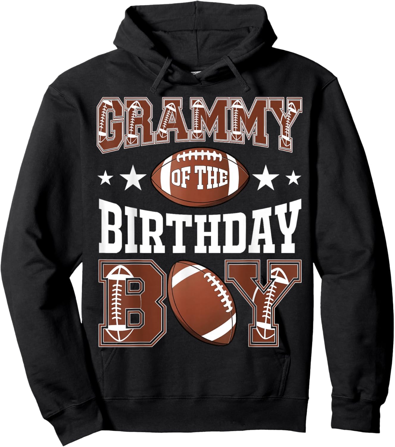 Grammy Of The Birthday Boy Football Game Day Hoodie - Hoodie | Black