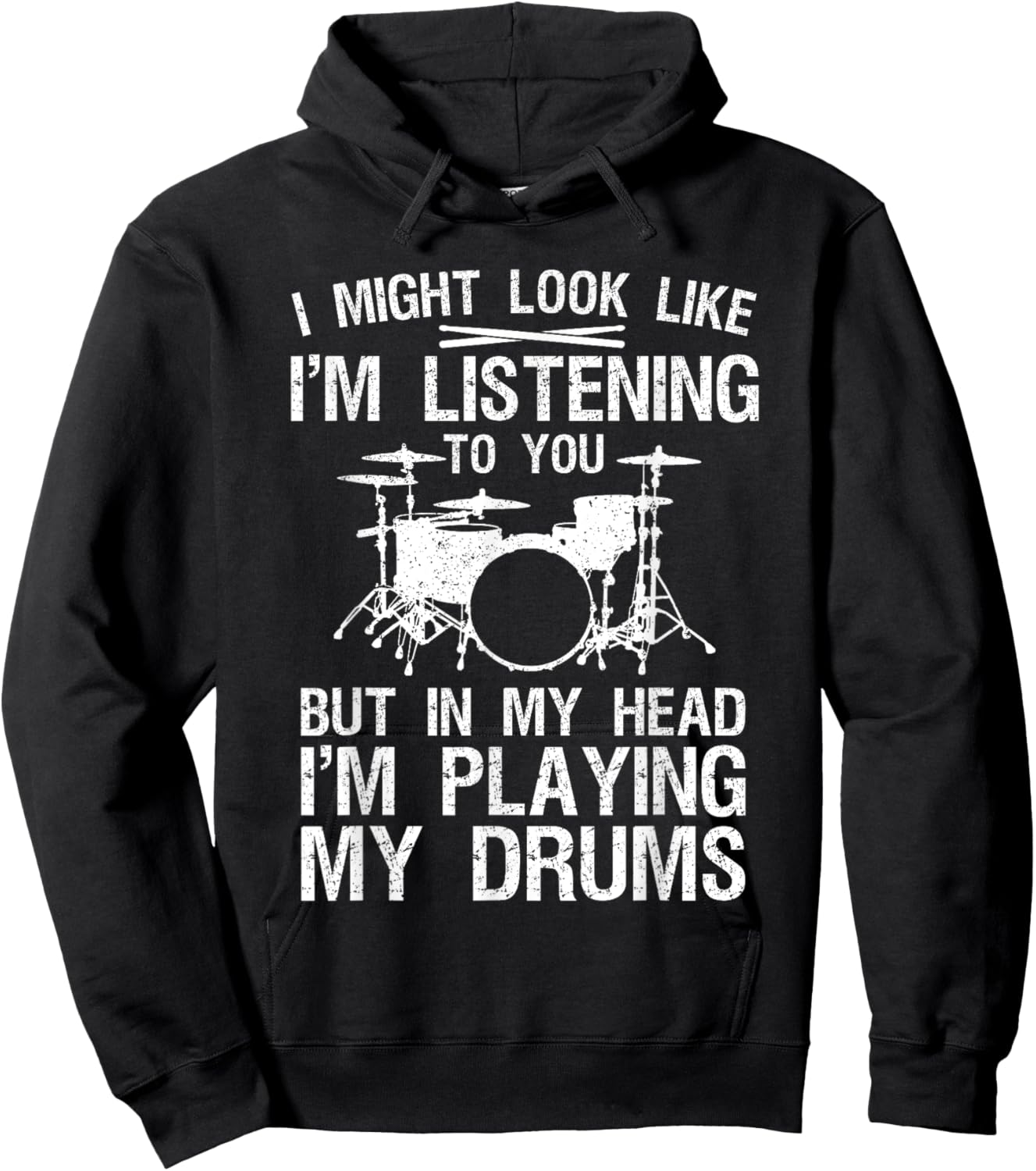 Funny Drummer Design Women Drumline Drumming Drummer Hoodie - Hoodie | Black