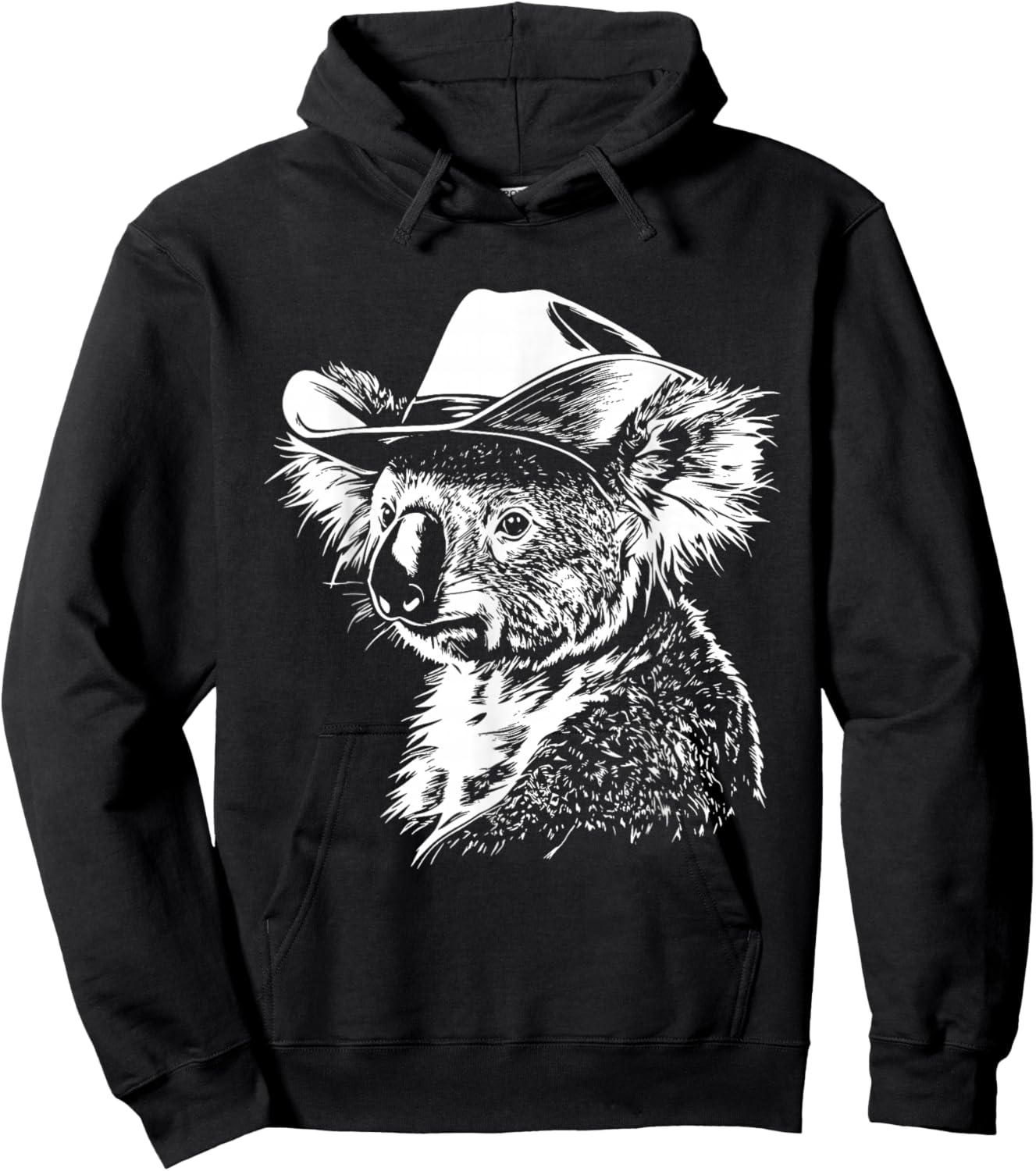 Koala Cowboy Hat Hoodie - Hoodie | Black