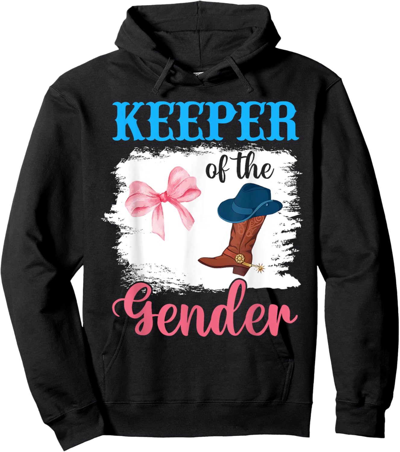 Boots or Bows Gender Reveal Decorations Keeper of the Gender Hoodie - Hoodie | Black