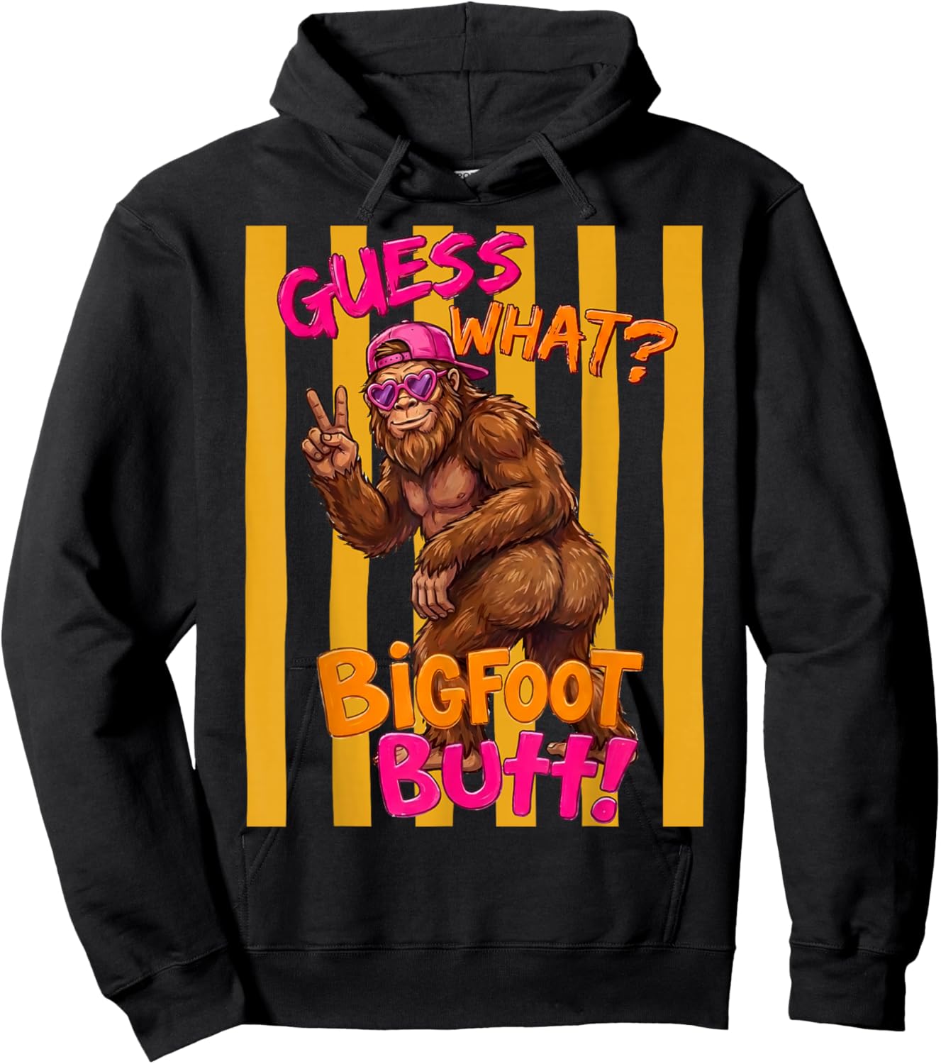 Guess What Bigfoot Butt Funny Sasquatch Squatch Believer Men Hoodie - Hoodie | Black