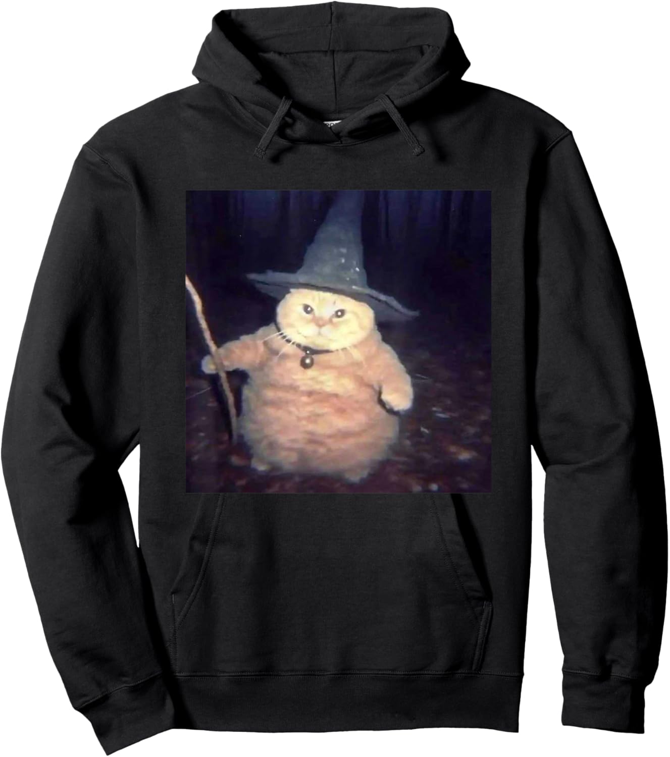 Vintage Witch Cat Peekaboo Halloween Funny Cat Meme Weird Hoodie - Hoodie | Black