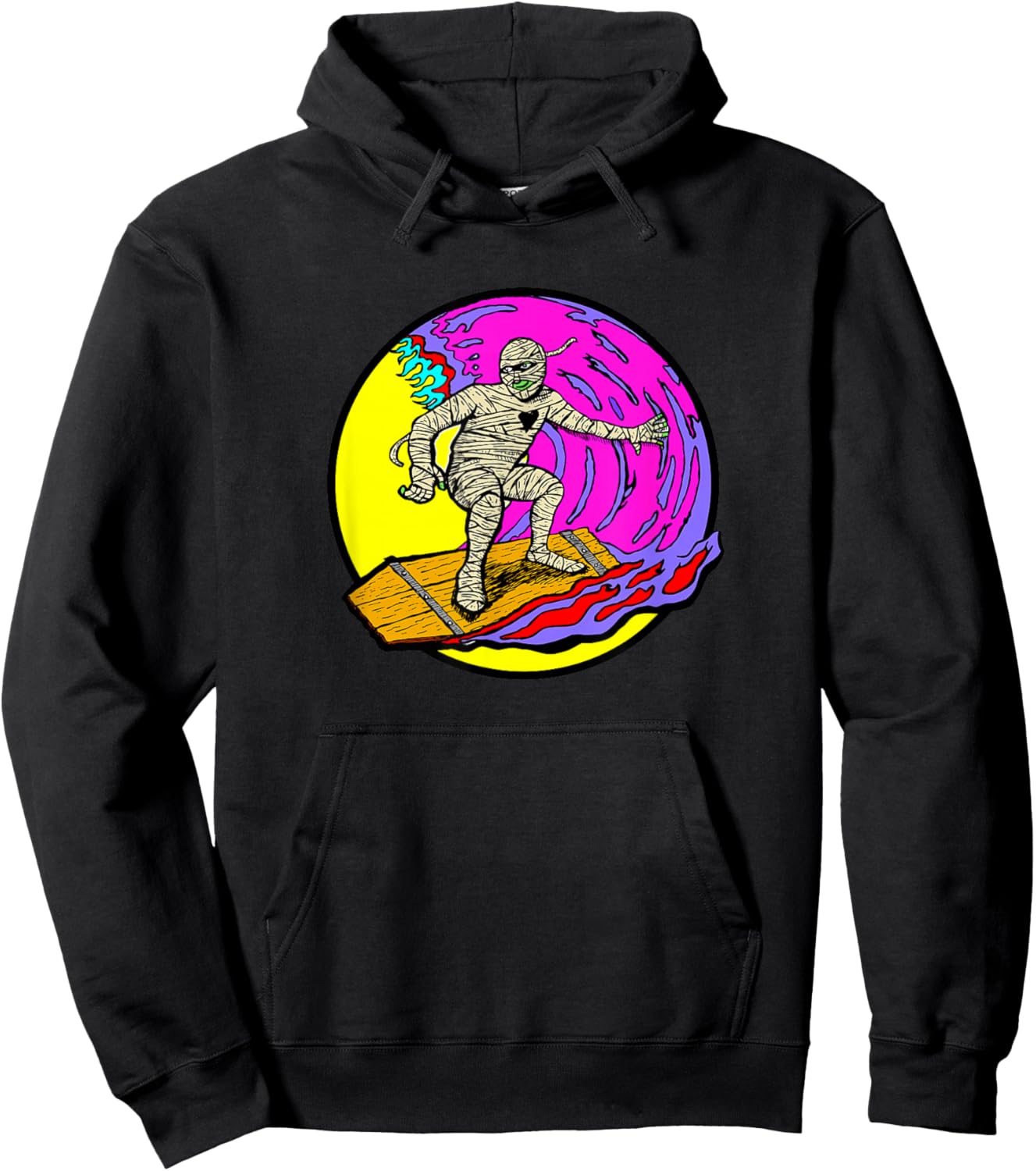 Spooky Surfing Mummy Hoodie - Hoodie | Black