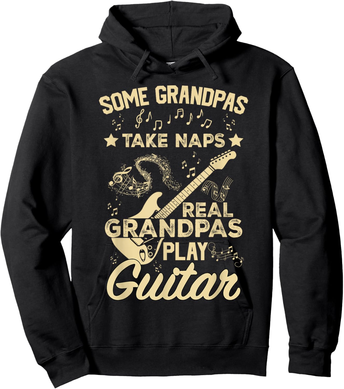 Some Grandpas Take Naps Real Grandpas Play Guitar Hoodie - Hoodie | Black