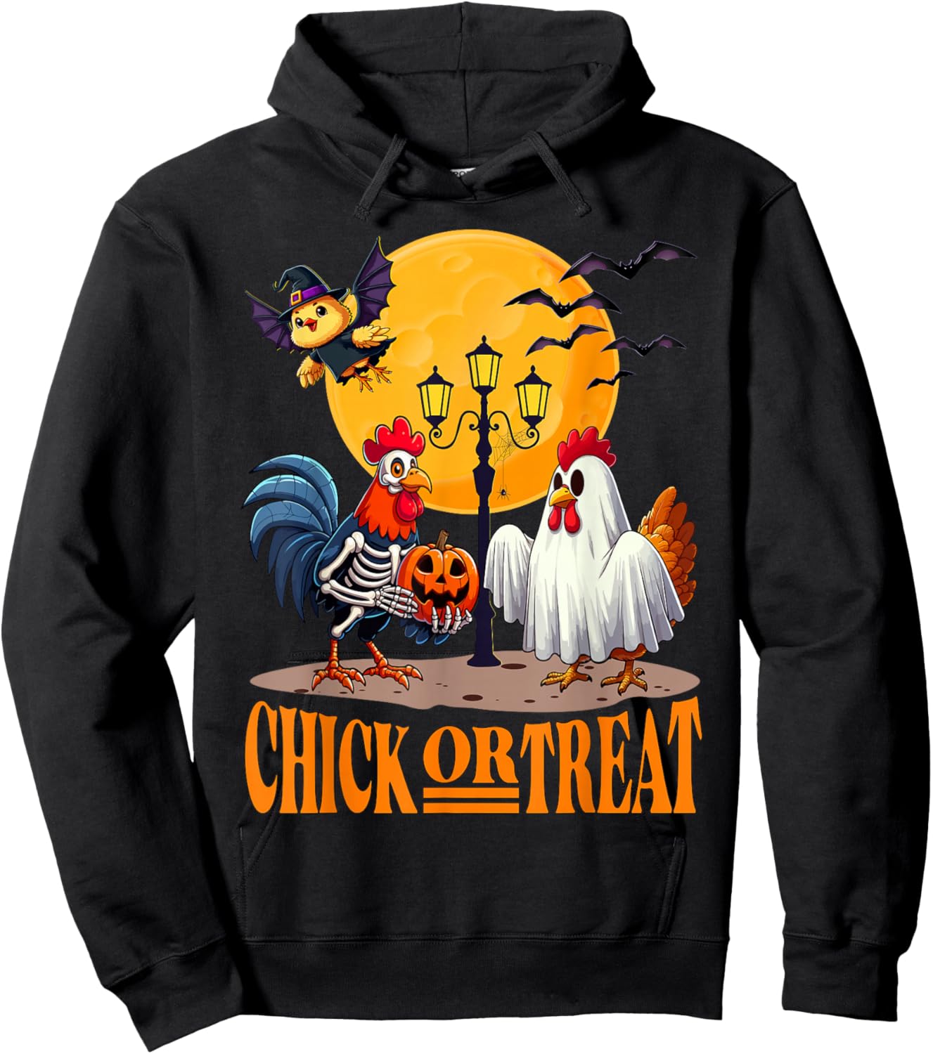 Skeleton Chicken Halloween Funny Spooky chicken Lovers Hoodie - Hoodie | Black